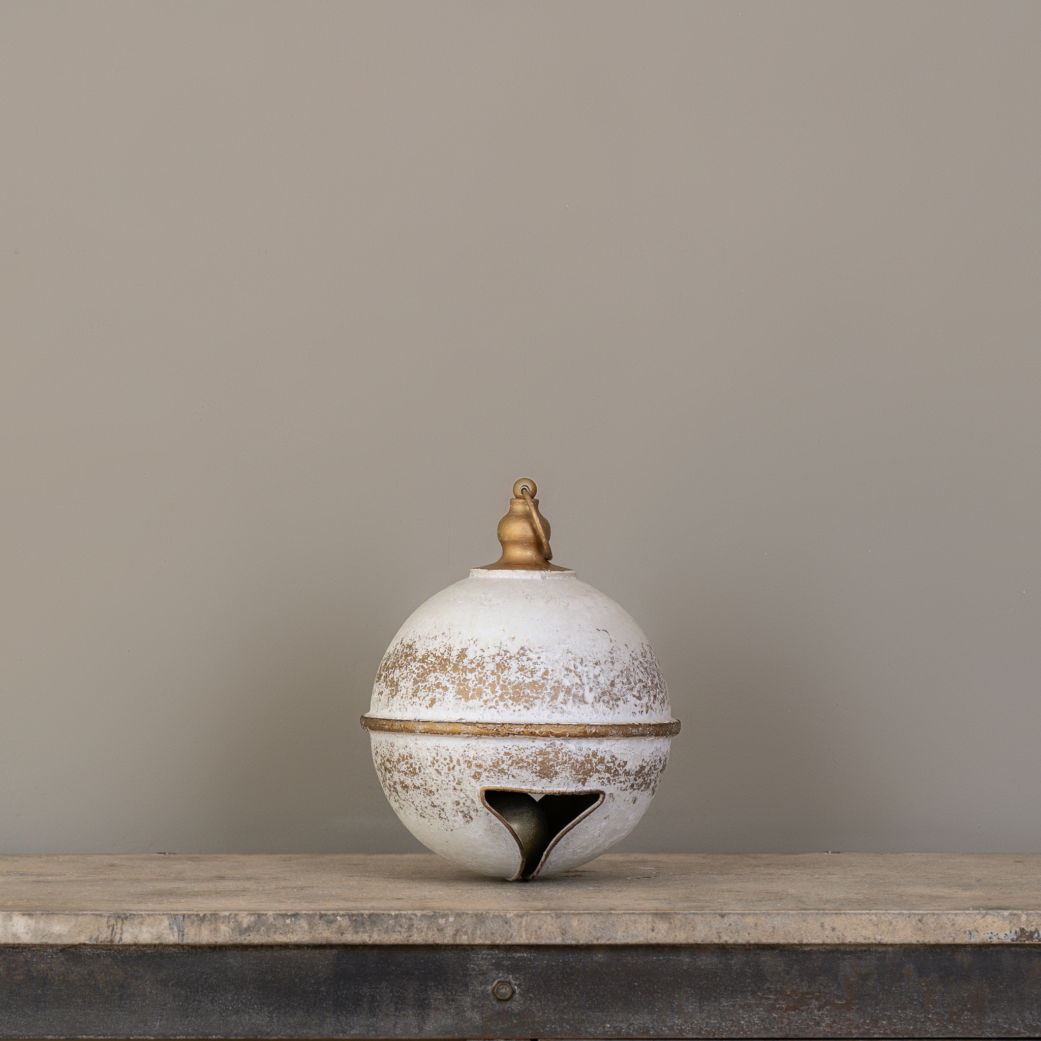 White & Gold Sleigh Bell, 12.25"