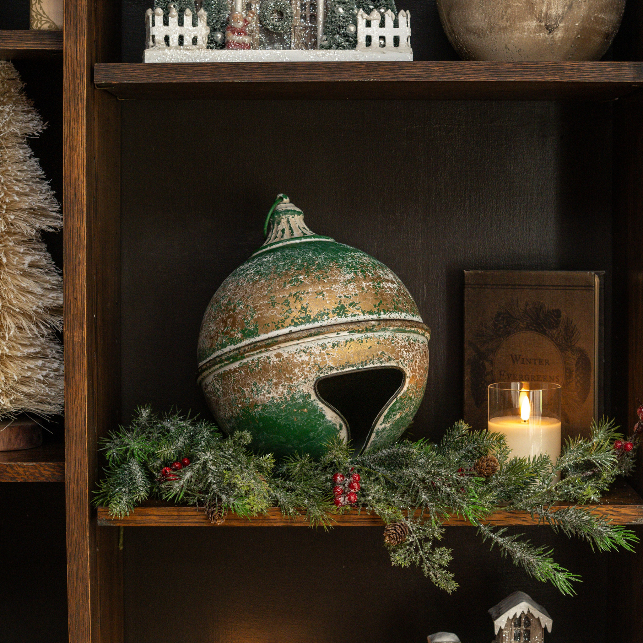 Green & Gold Sleigh Bell, 13.75", photo 2 of 2