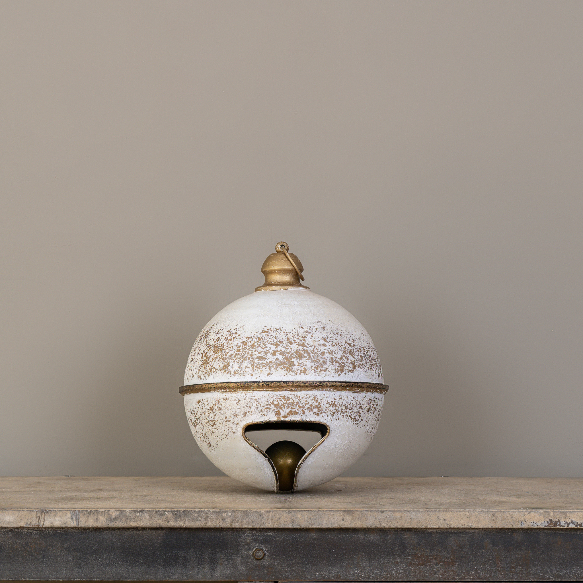 White & Gold Sleigh Bell, 13.75"