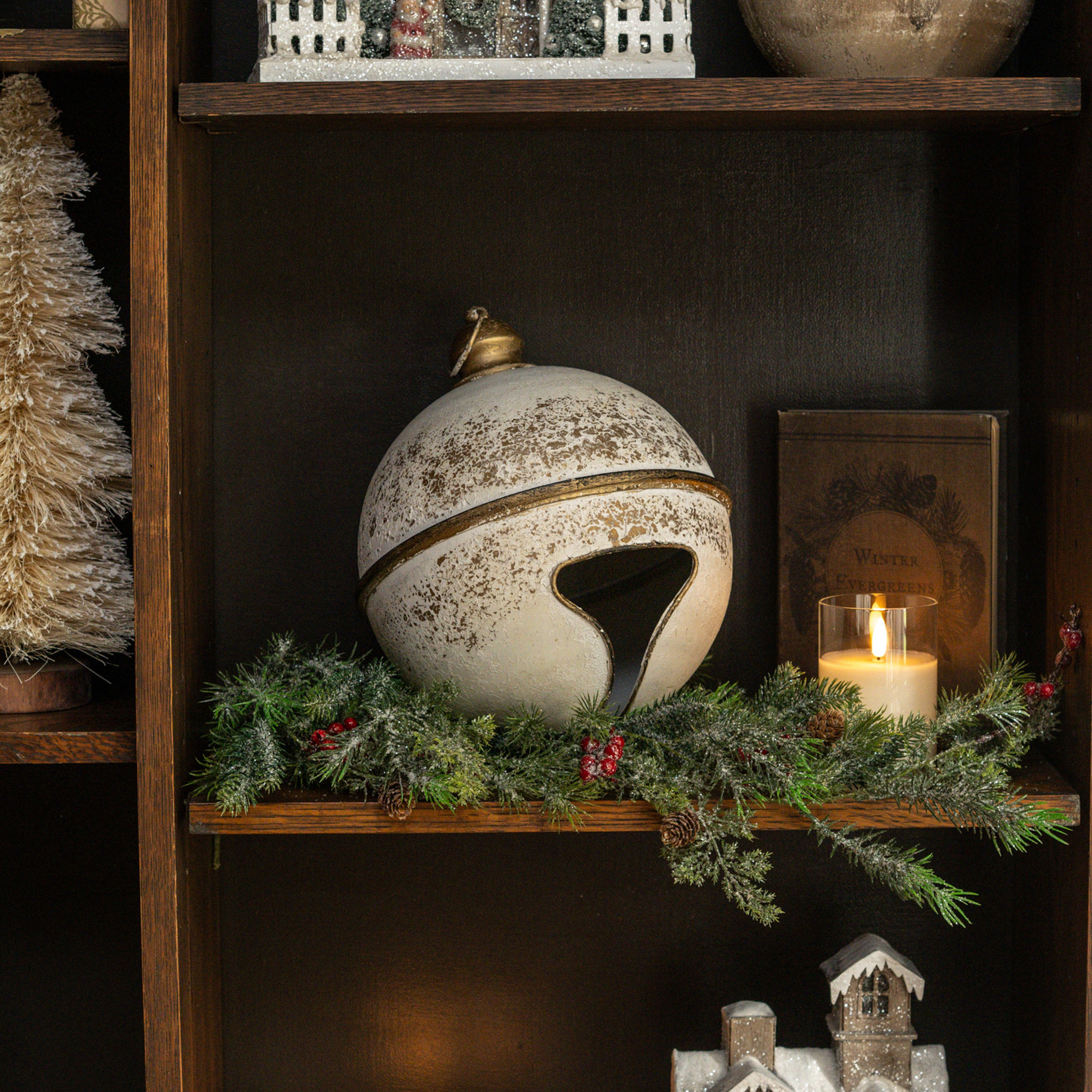 White & Gold Sleigh Bell, 13.75"