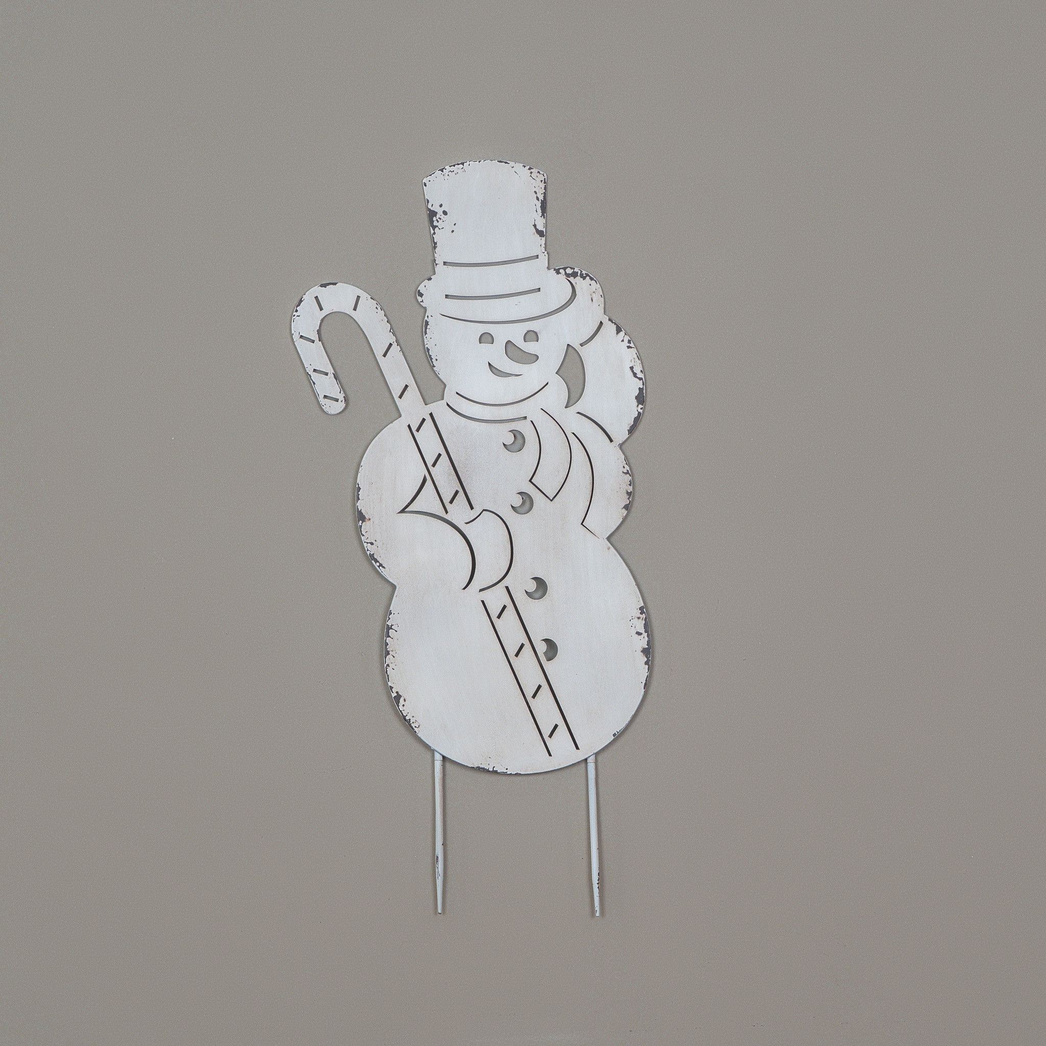 Snowman with Candy Cane Stake, 30"