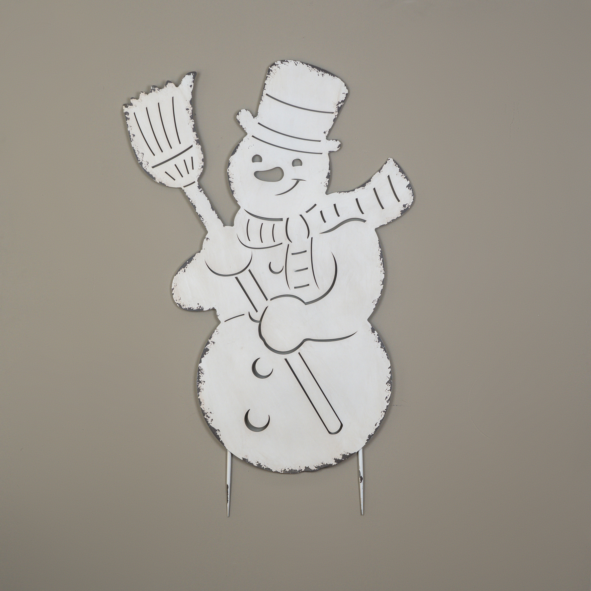 Snowman with Broom Stake, 56"