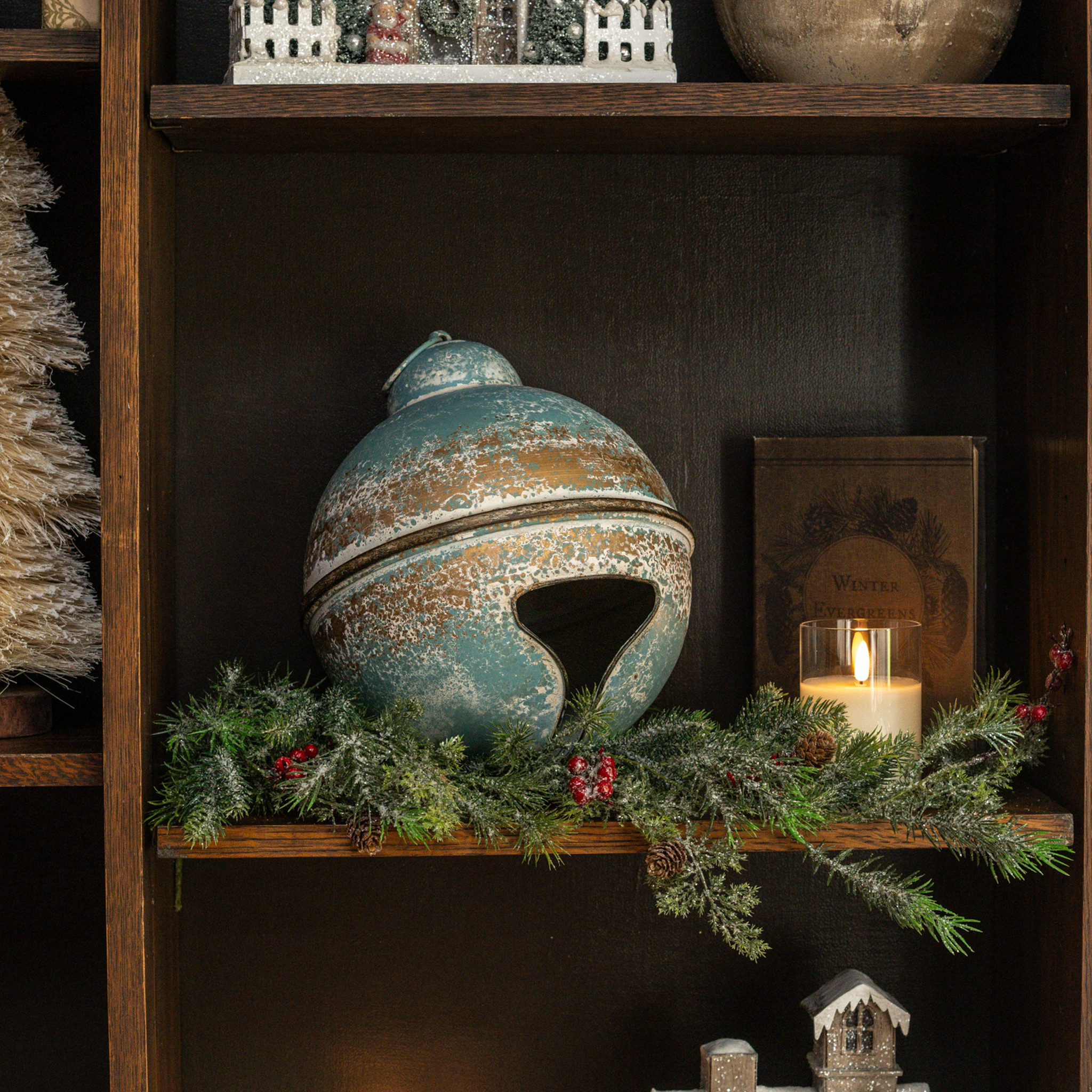 Teal & Gold Sleigh Bell, 13.25"
