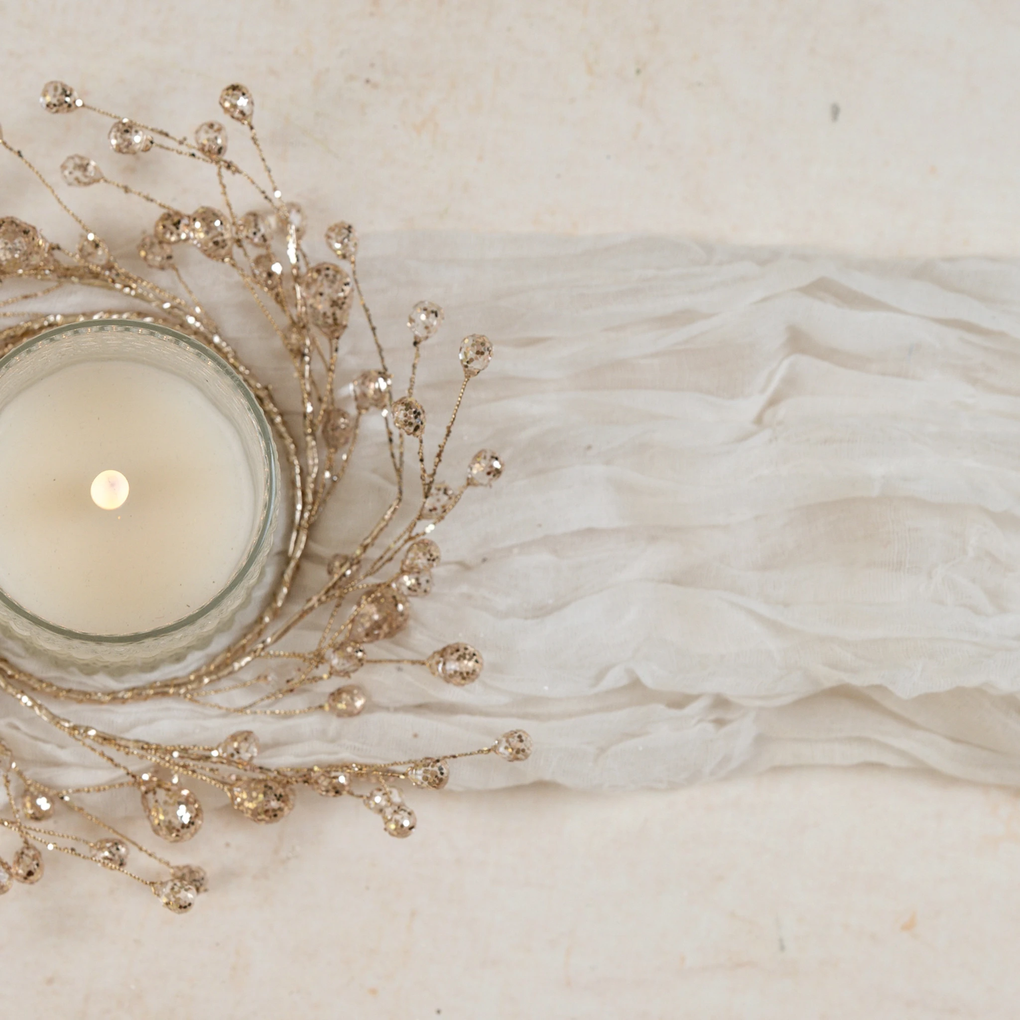 Gold Crystal Candle Ring, 6.5", photo 2 of 3