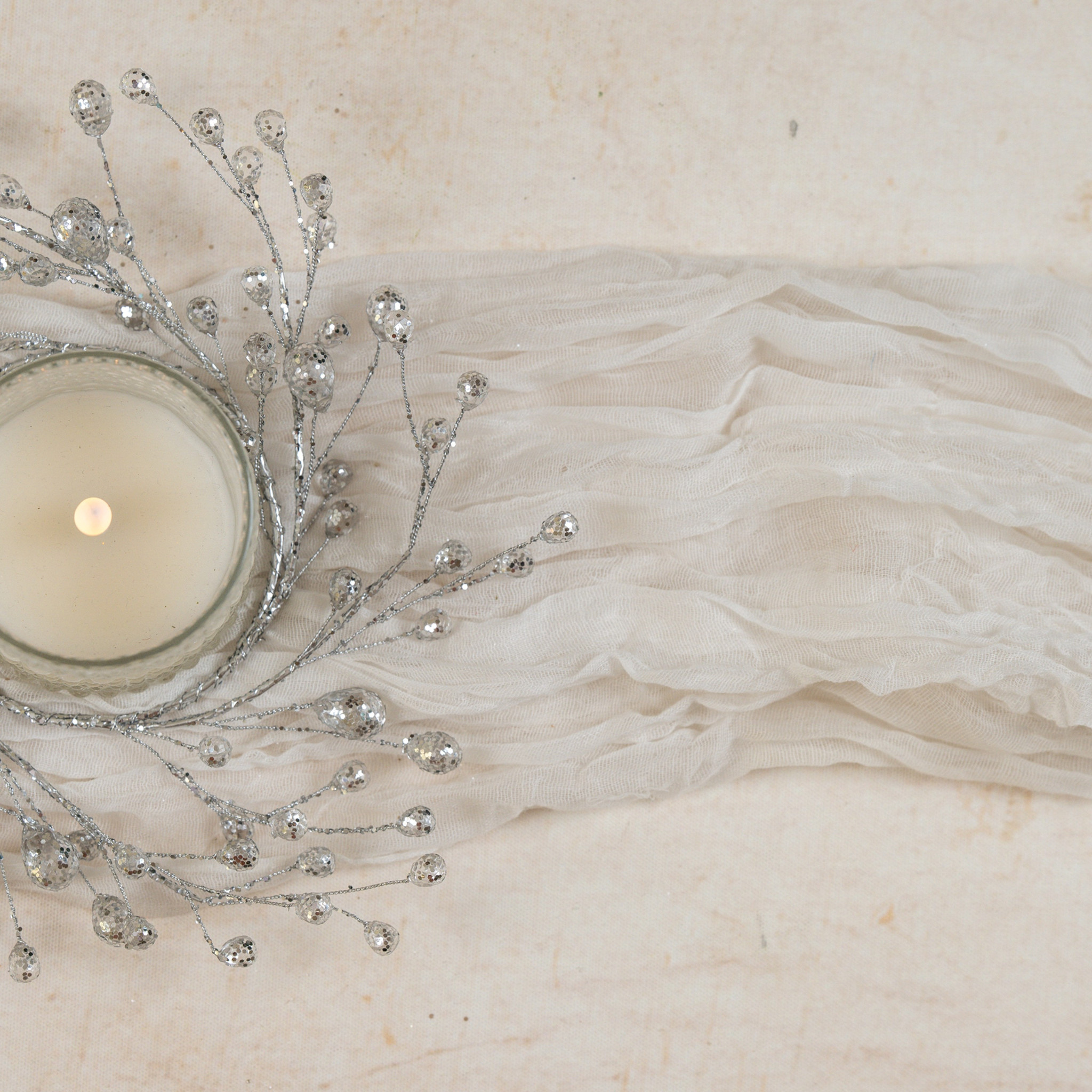 Silver Crystal Candle Ring, 6.5", photo 3 of 3