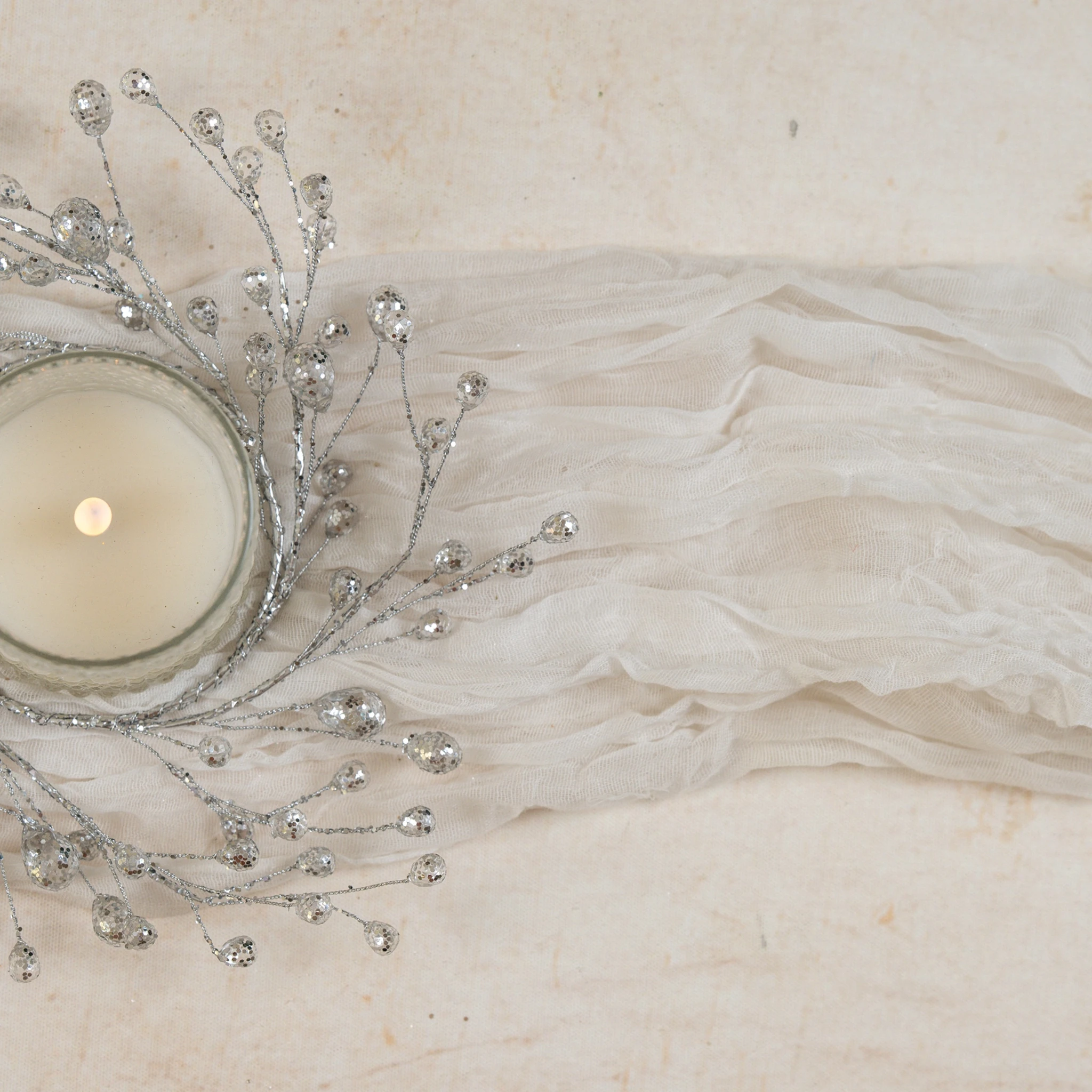 Silver Crystal Candle Ring, 6.5", photo 3 of 3