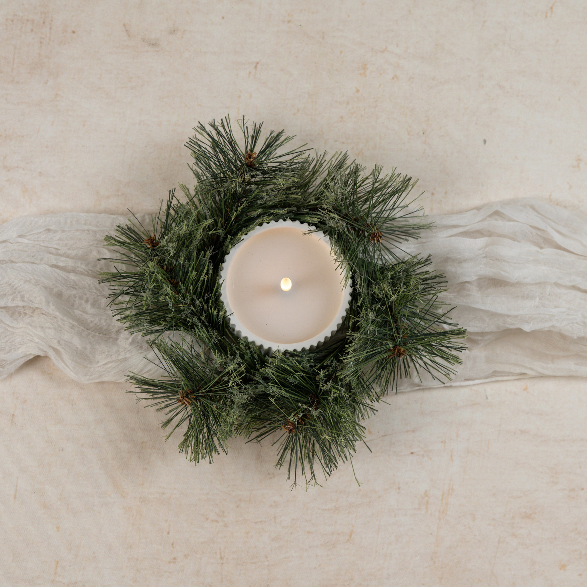 Winter Pine Candle Ring, 10", photo 2 of 2