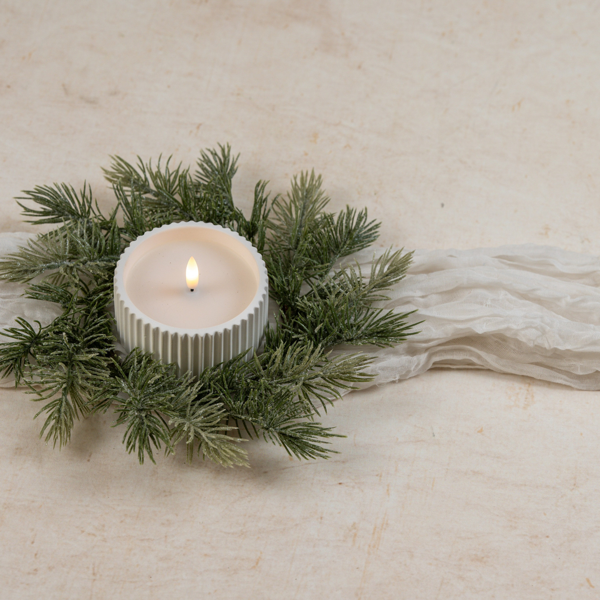 Glittered Jackson Pine Candle Ring, 10", photo 3 of 4