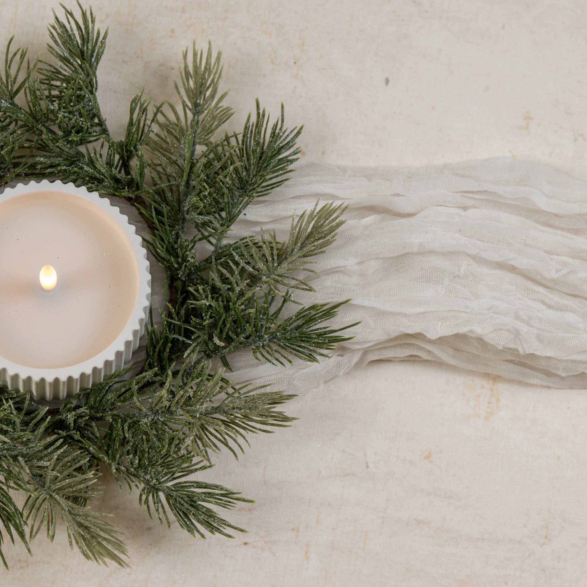 Glittered Jackson Pine Candle Ring, 10", photo 4 of 4