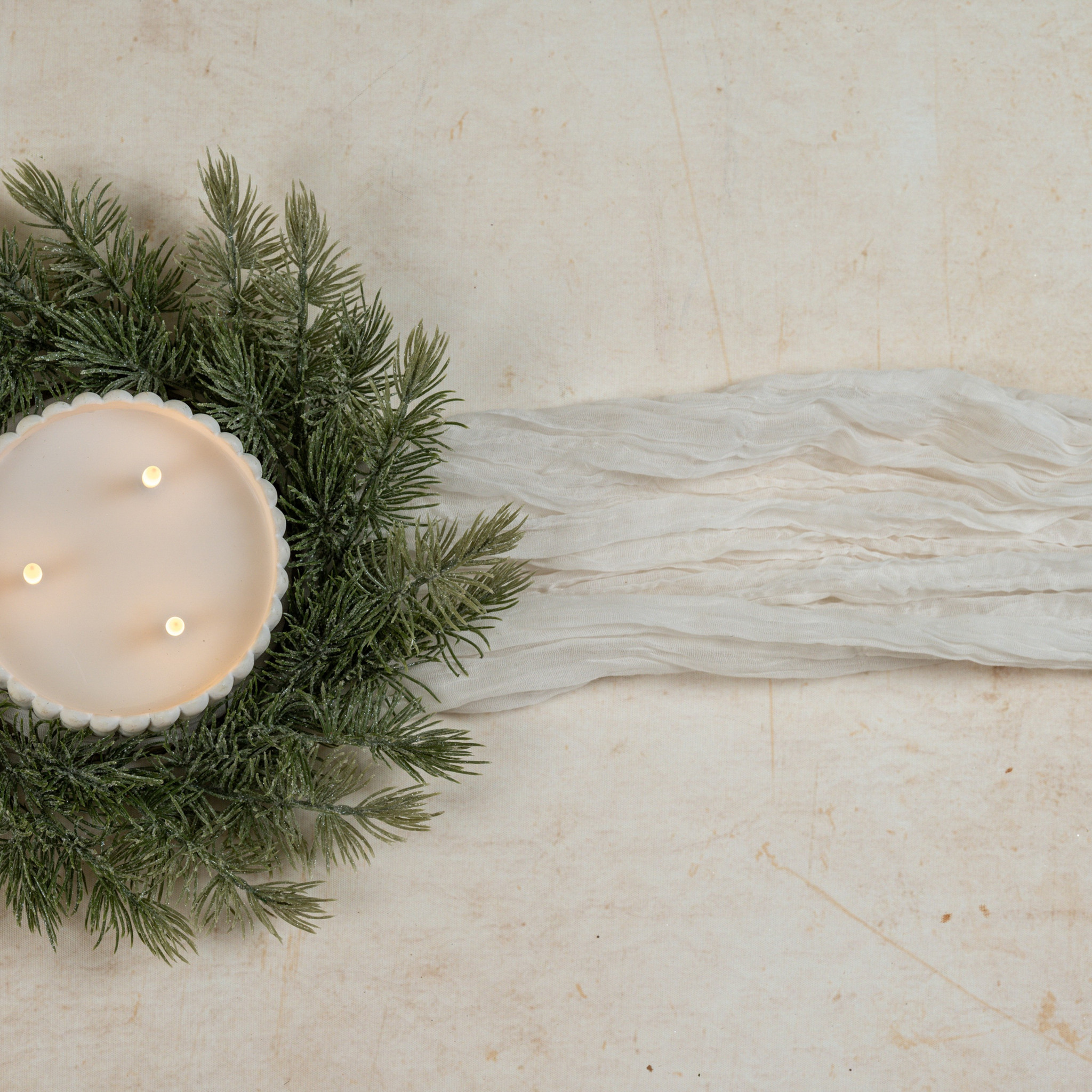 Glittered Jackson Pine Candle Ring, 14", photo 3 of 3