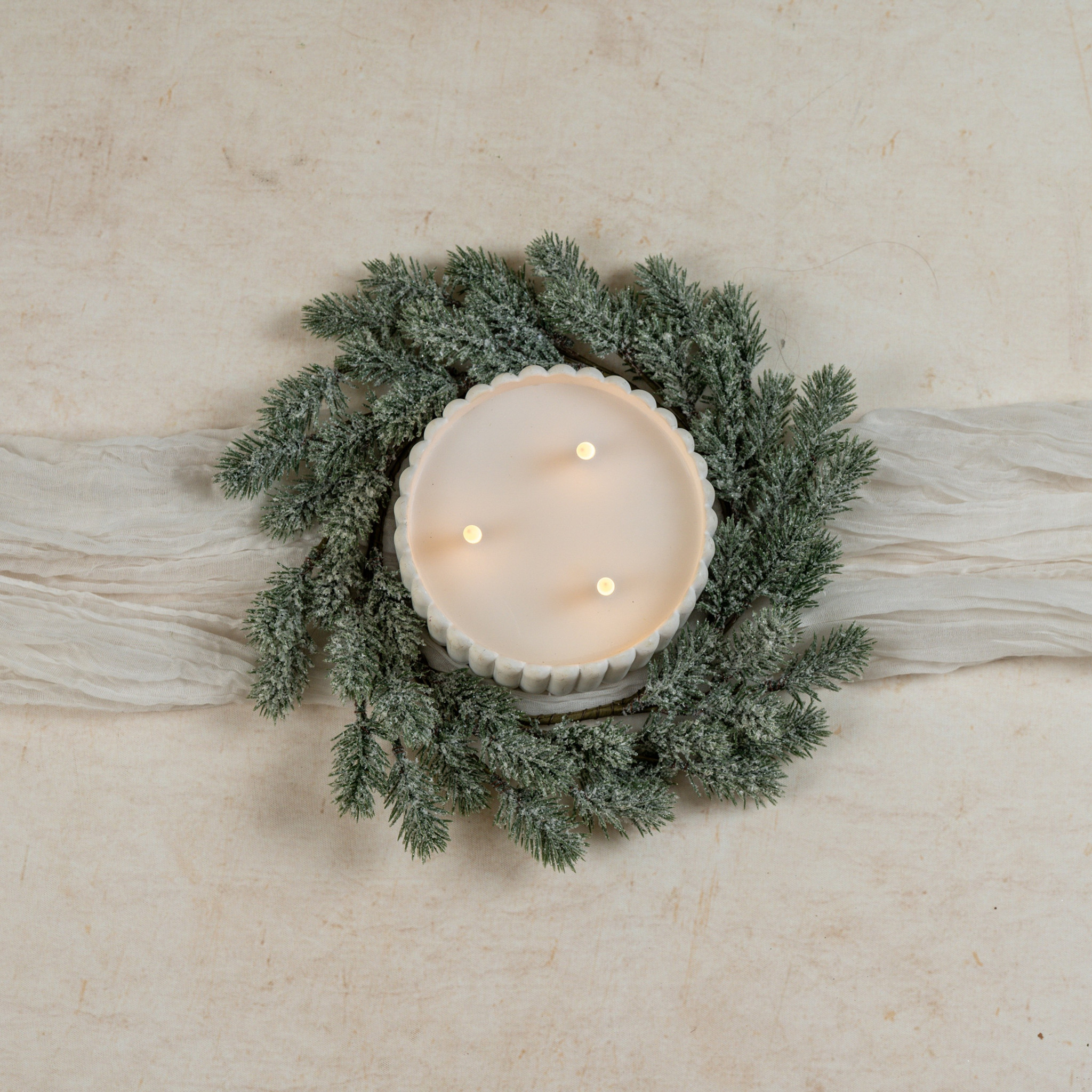 Glittered Jefferson Pine Candle Ring, 12", photo 3 of 3