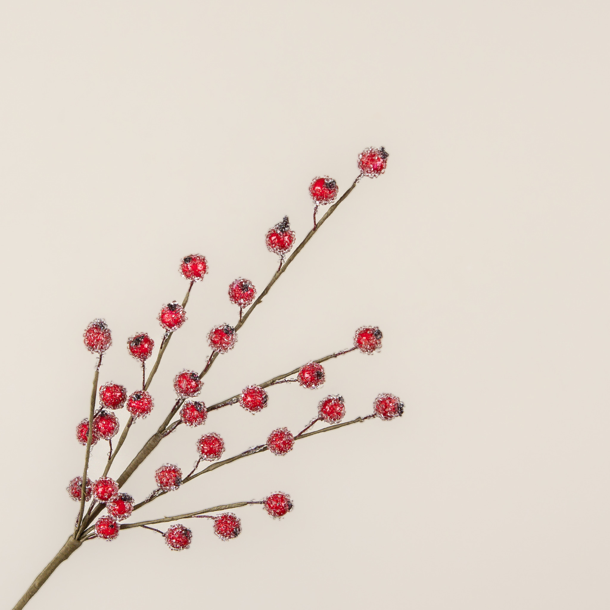 Iced Red Berry Spray, 18.75"