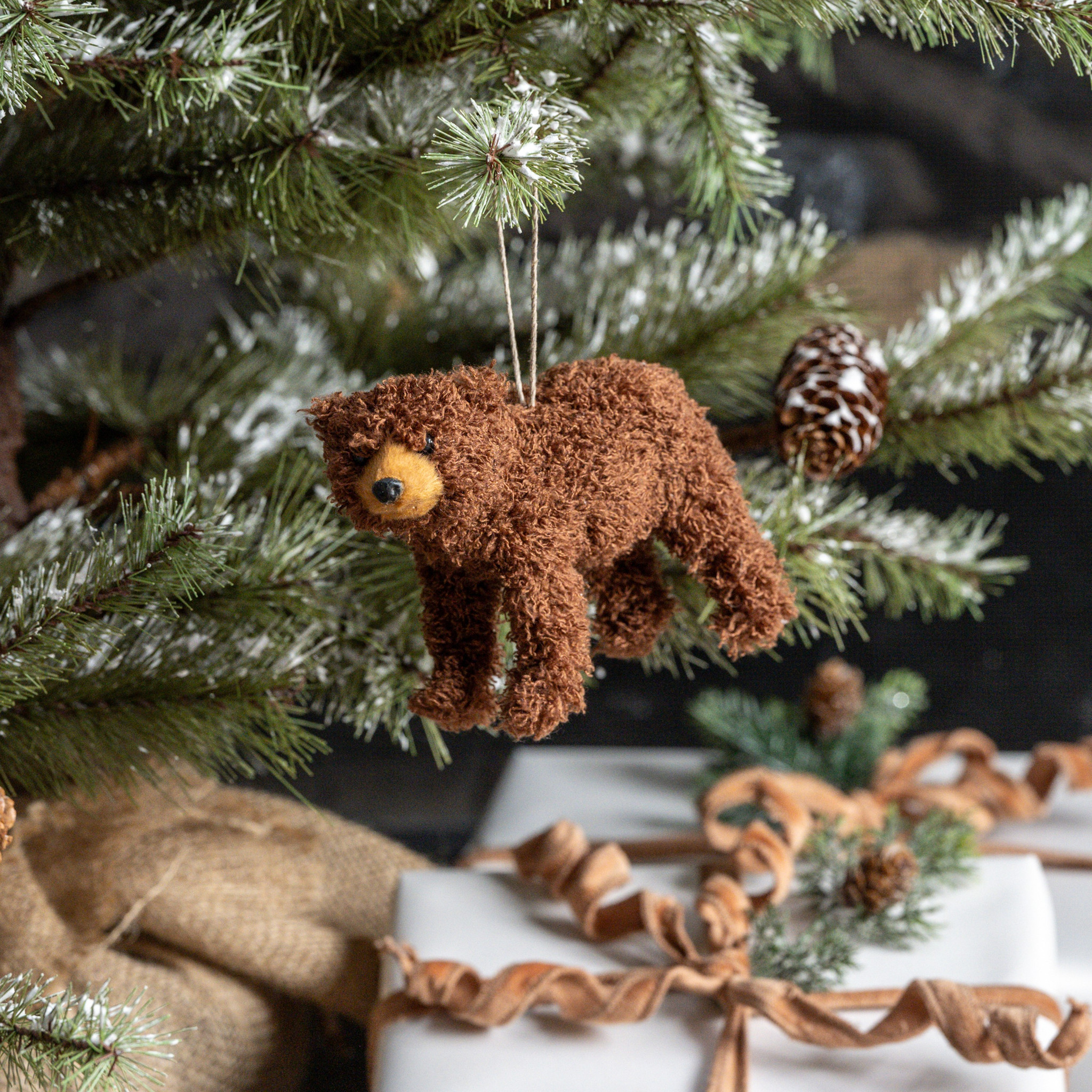 Brown Bear Ornament, 4.25"