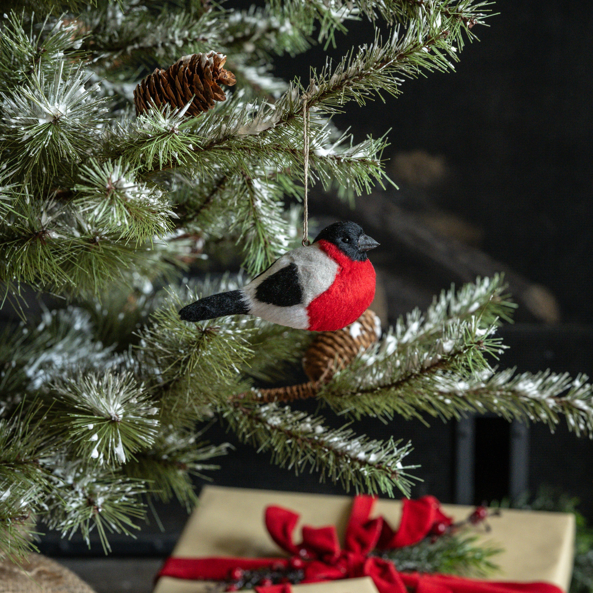 Sitting Grosbeak Bird Ornament