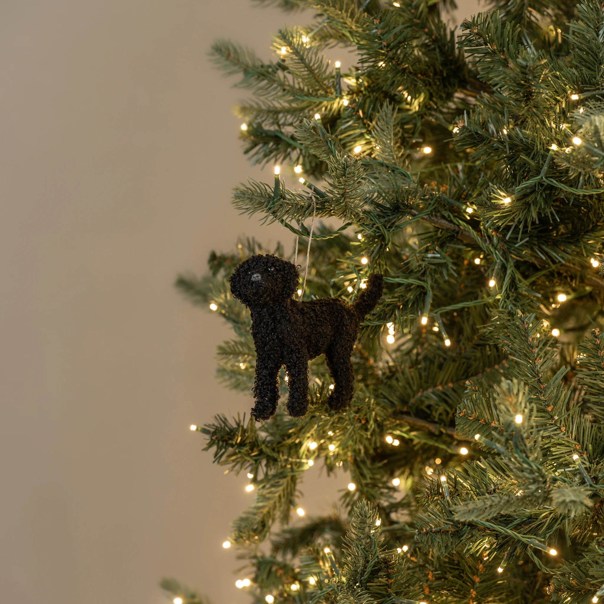 Black Labradoodle Ornament, 4.75"