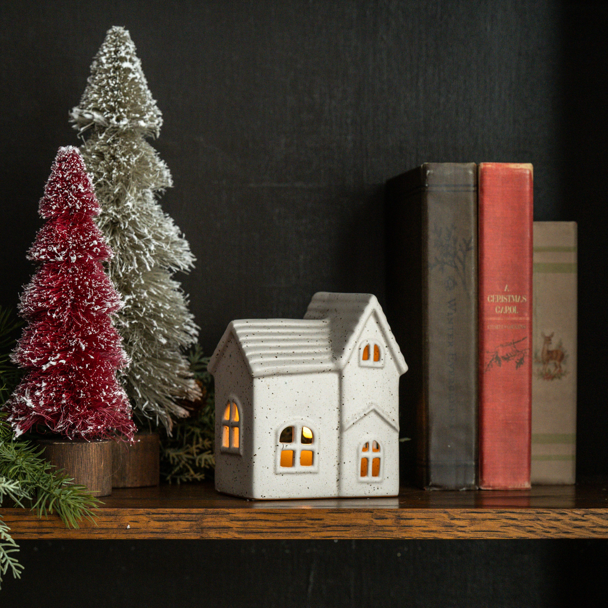Glitter Ceramic Tealight House, 5.25", photo 4 of 4