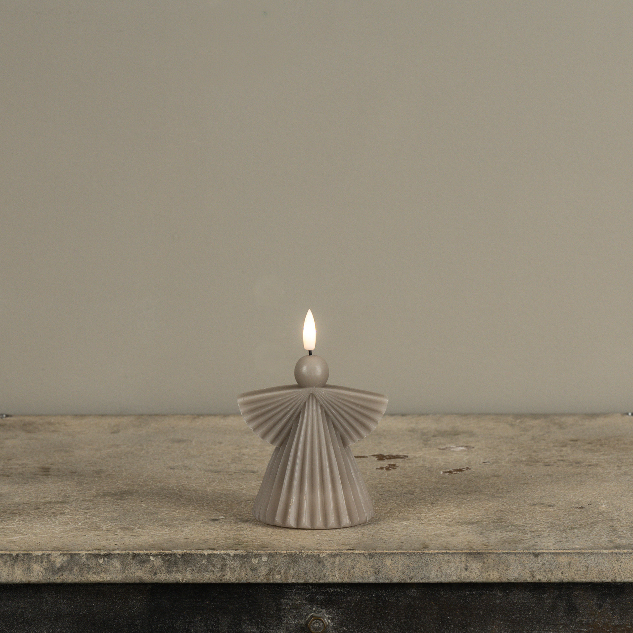 Flameless Taupe Angel Candle, 4.25", photo 2 of 4