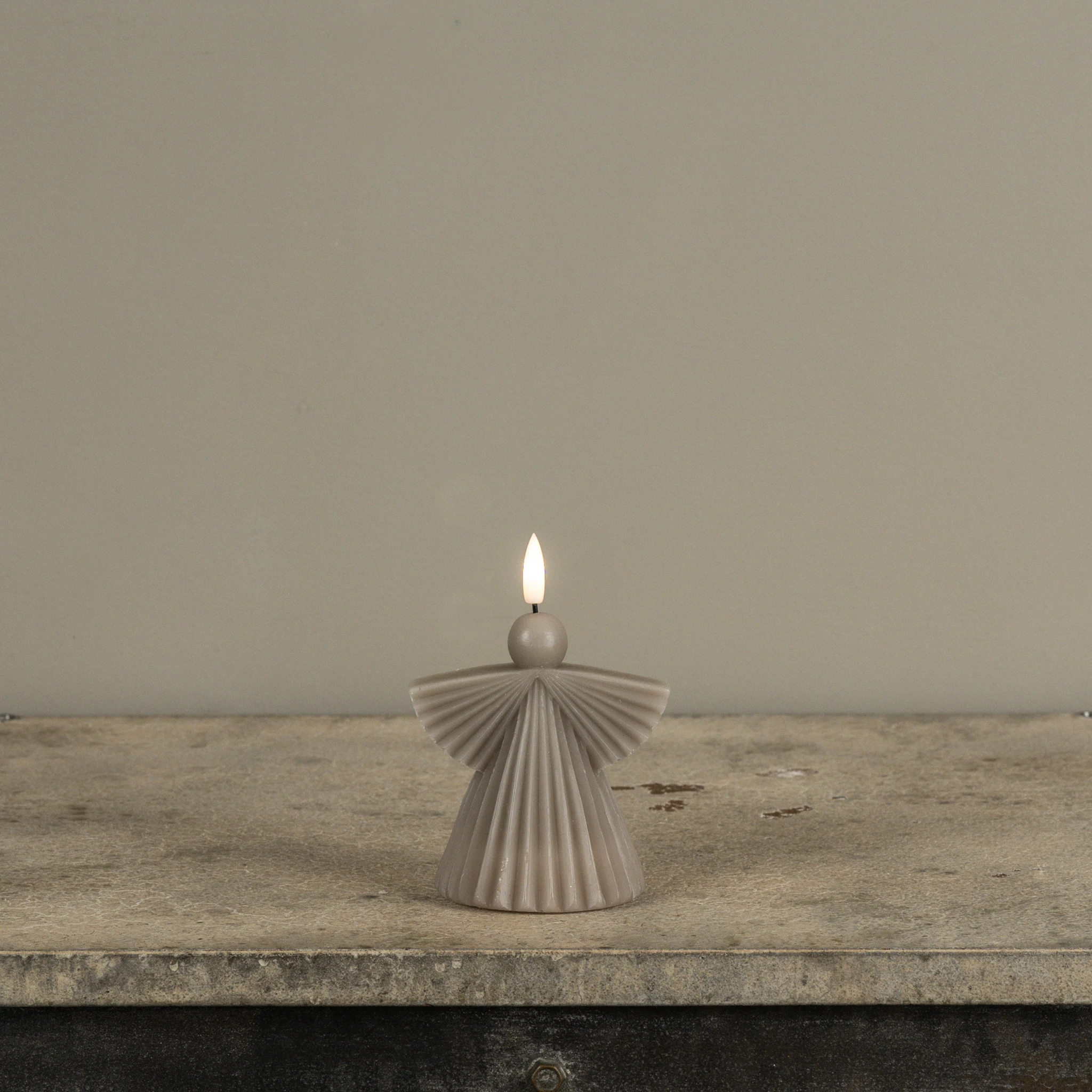 Flameless Taupe Angel Candle, 4.25", photo 2 of 4