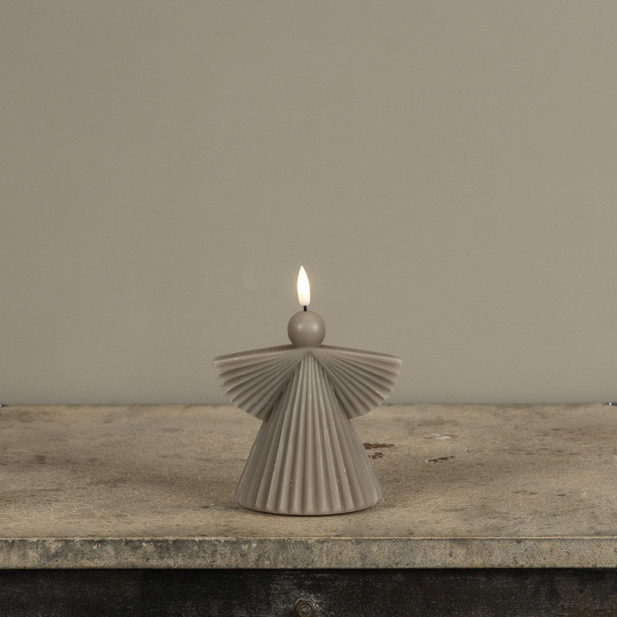 Flameless Taupe Angel Candle, 5.25", photo 2 of 4