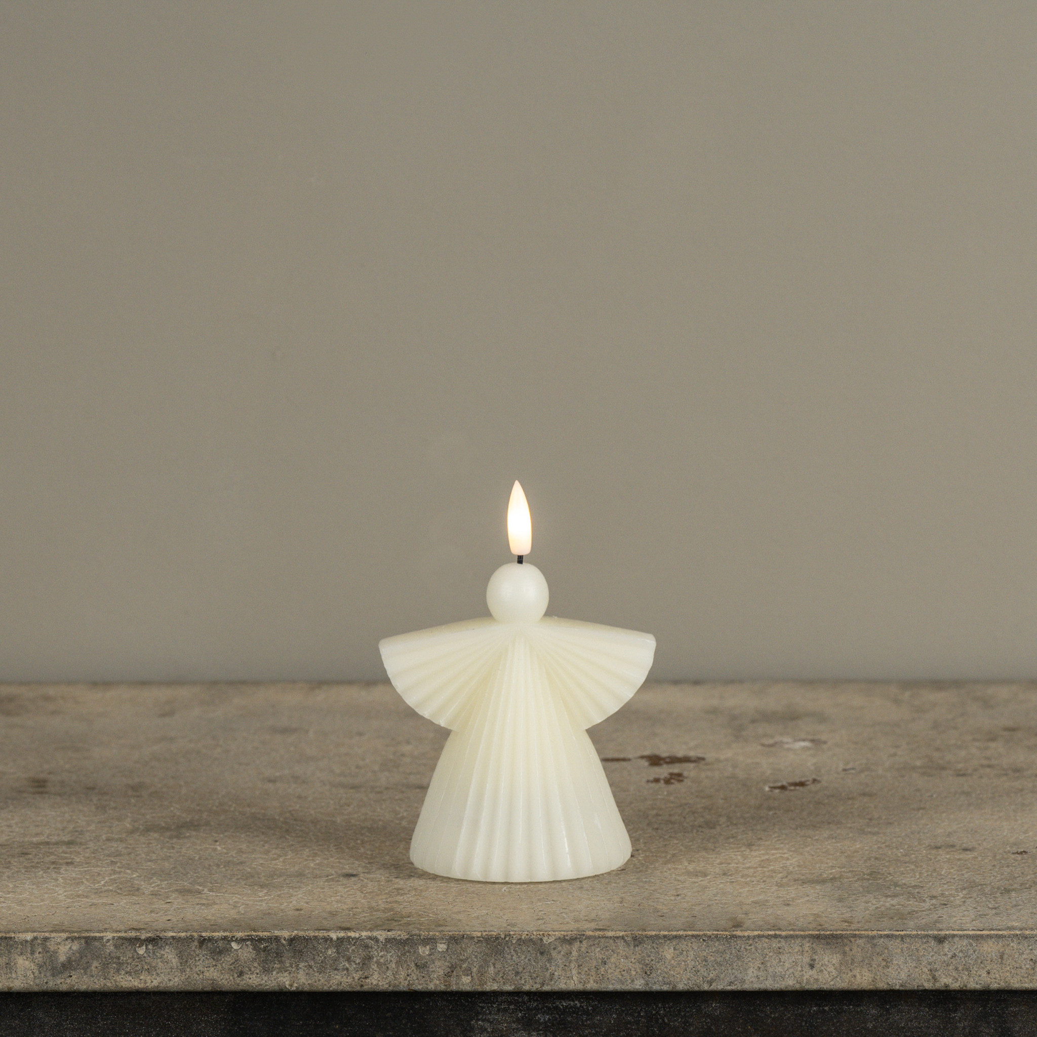 Flameless Cream Angel Candle, 4.25", photo 2 of 4