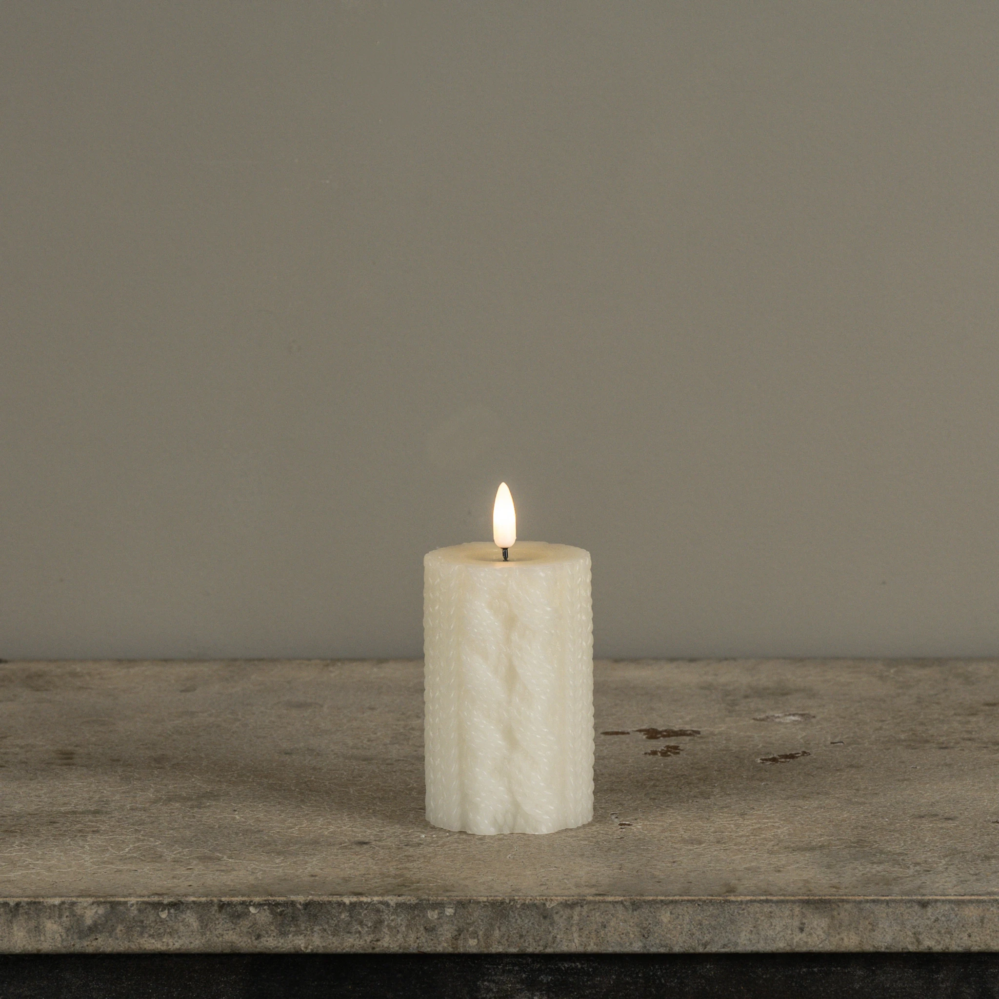 Flameless Cream Sweater Candle, 4", photo 2 of 4