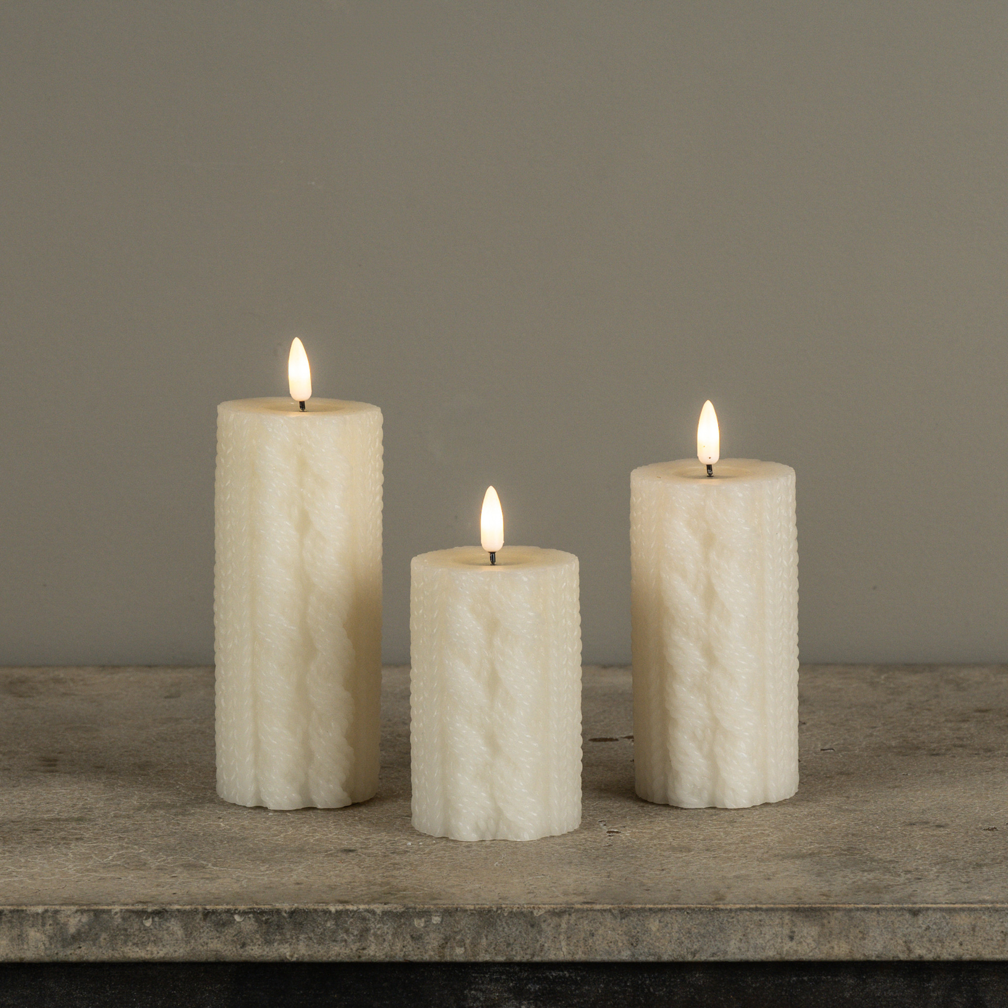 Flameless Cream Sweater Candle, 5", photo 4 of 4