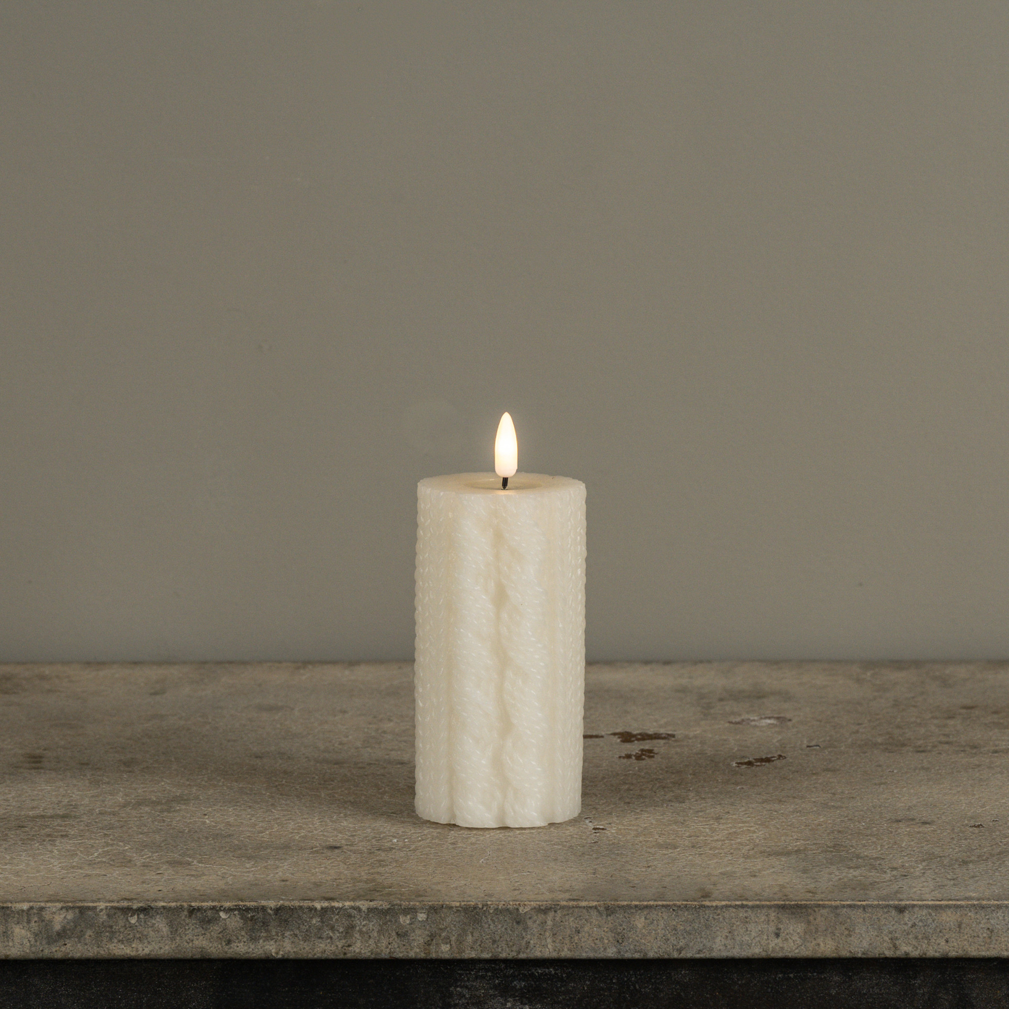 Flameless Cream Sweater Candle, 5", photo 2 of 4