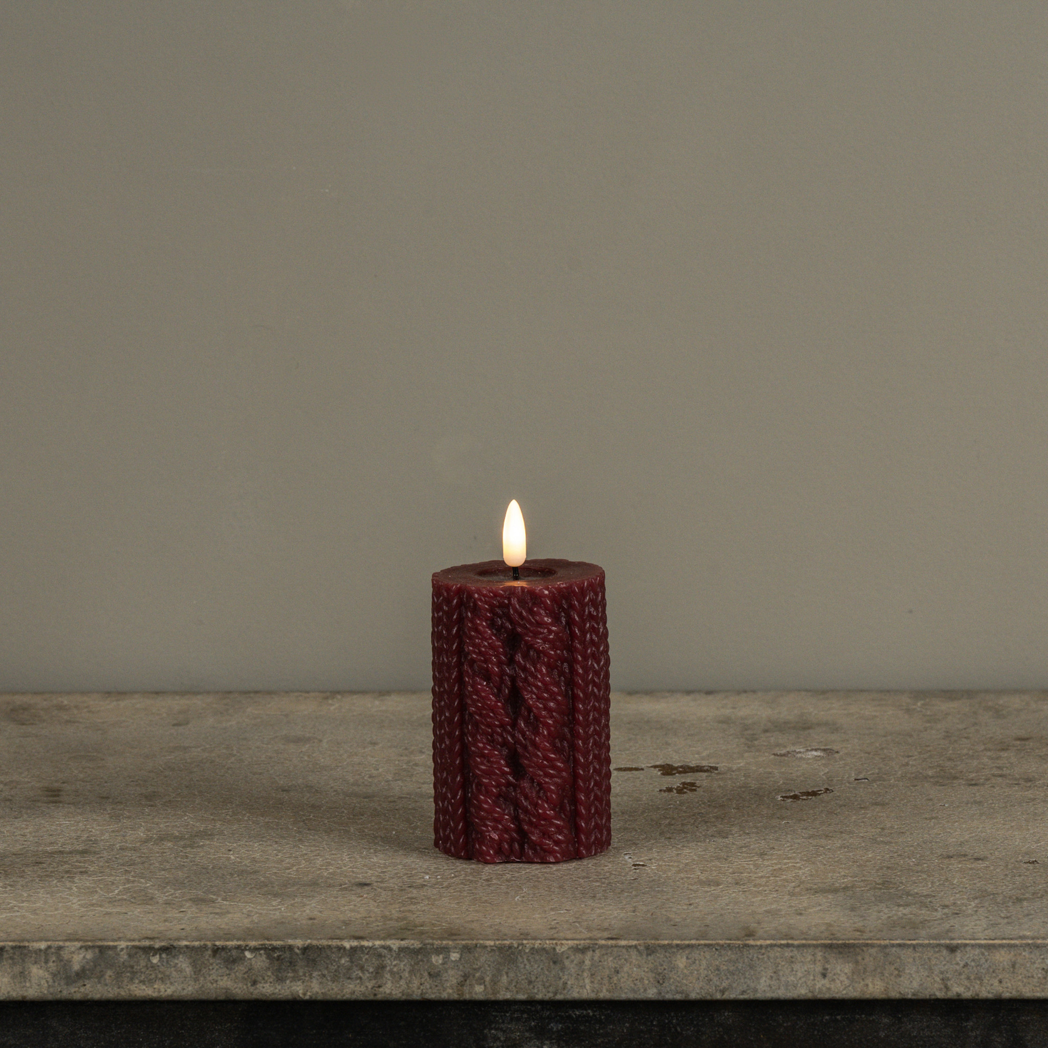 Flameless Red Sweater Candle, 4", photo 2 of 4