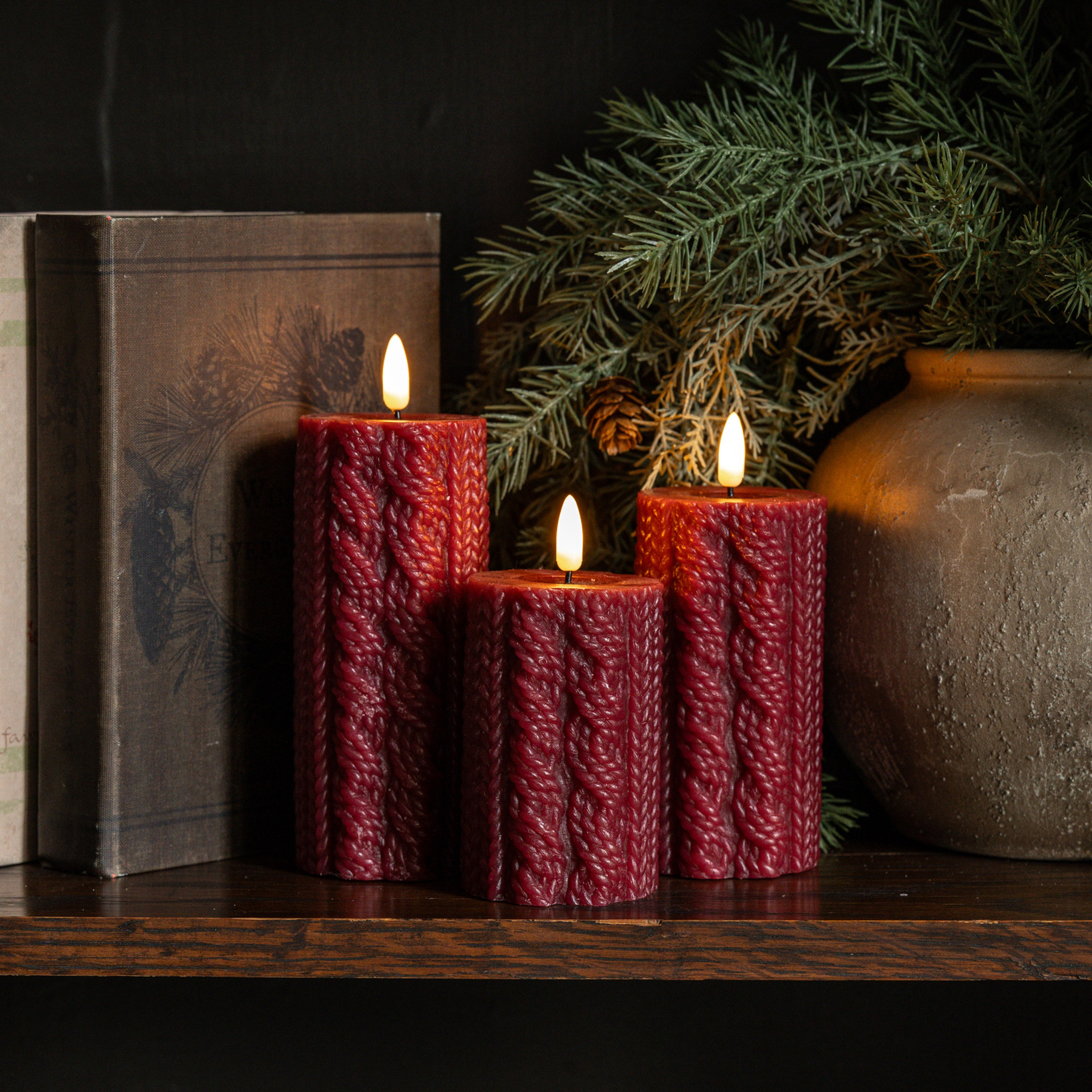 Flameless Red Sweater Candle, 5", photo 3 of 4