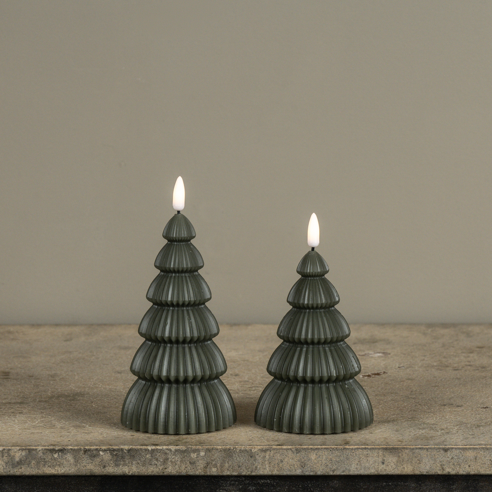 Flameless Noble Dark Green Tree Candle, 5", photo 4 of 4