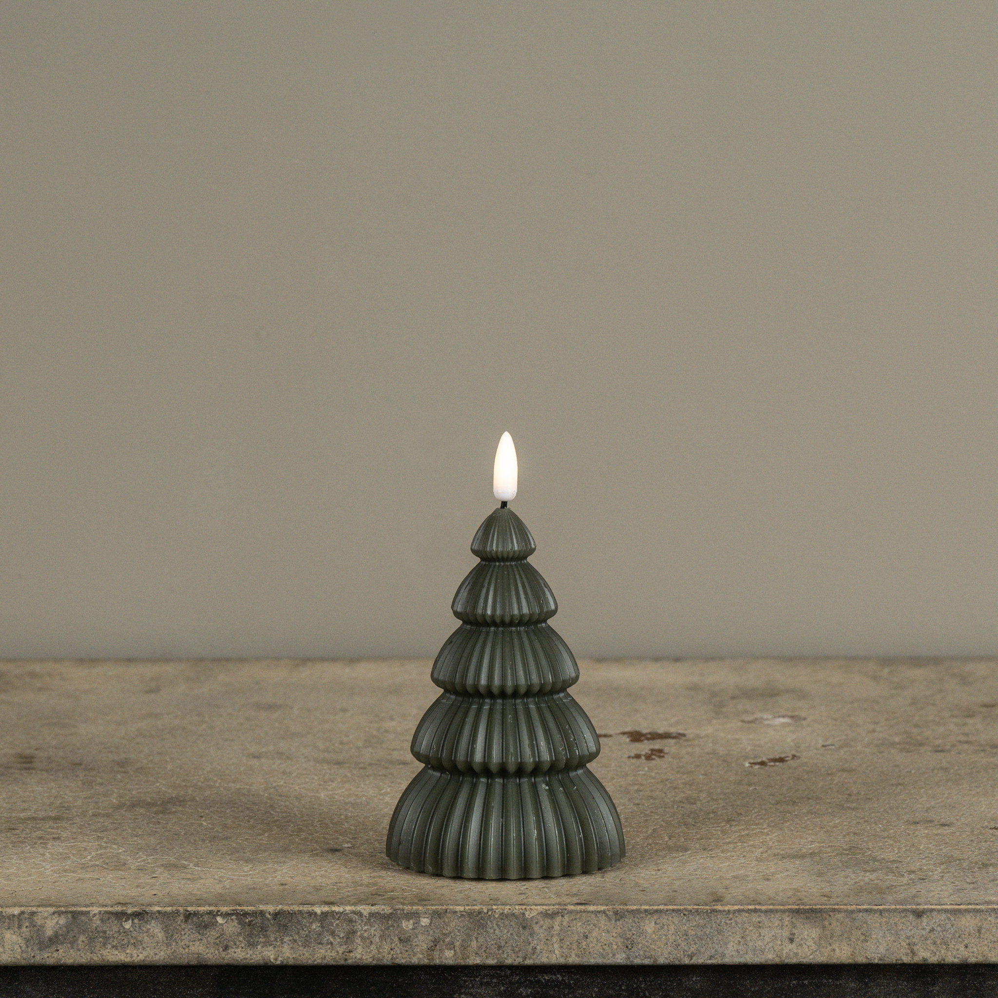 Flameless Noble Dark Green Tree Candle, 5", photo 2 of 4