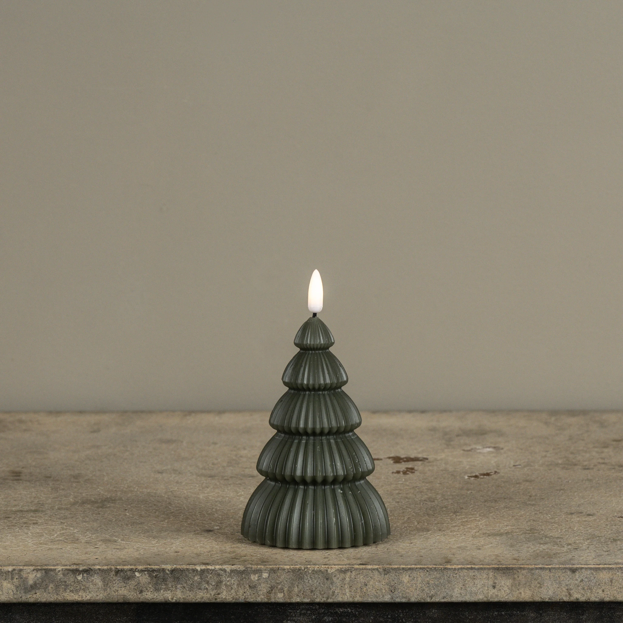 Flameless Noble Dark Green Tree Candle, 5", photo 2 of 4