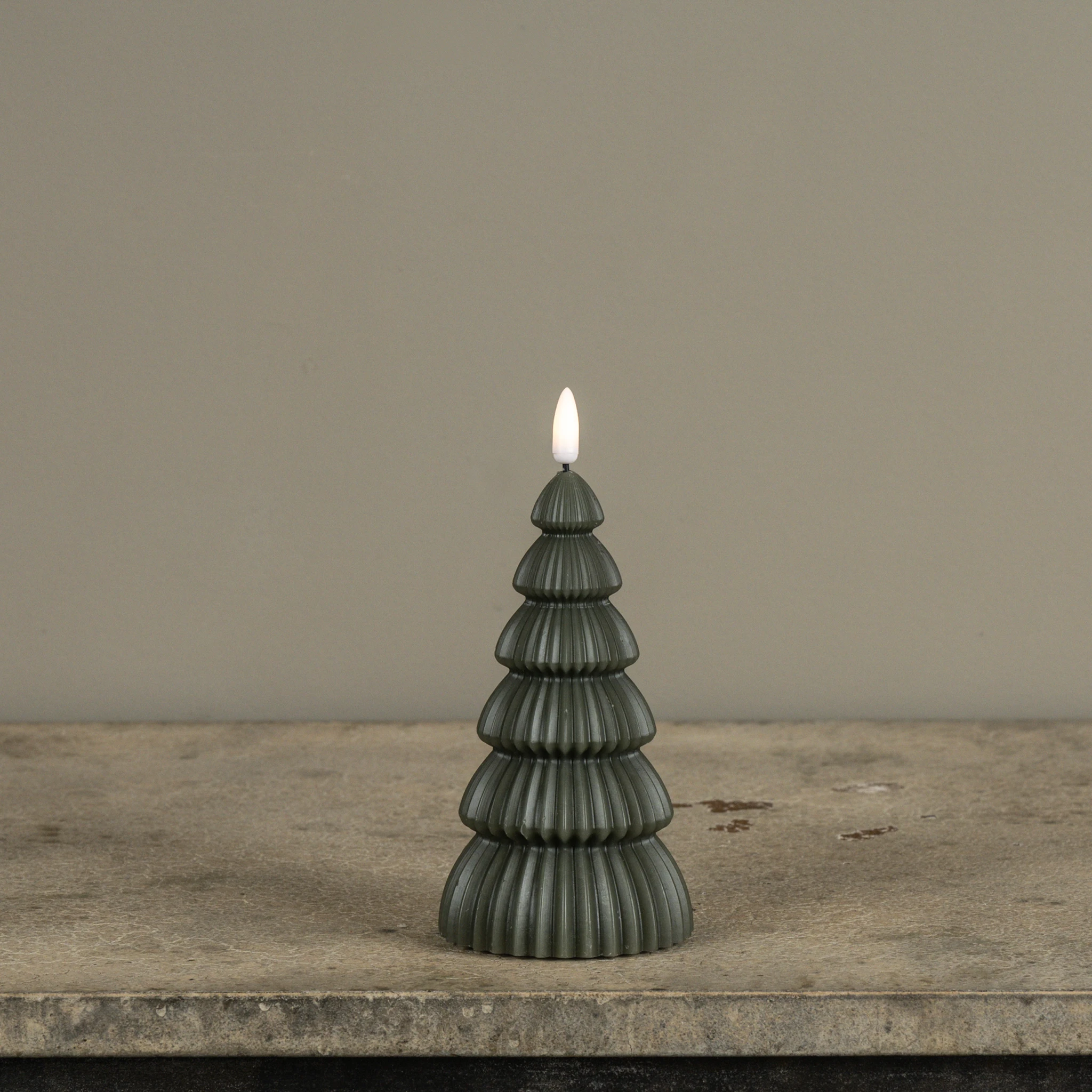 Flameless Noble Dark Green Tree Candle, 6", photo 2 of 4