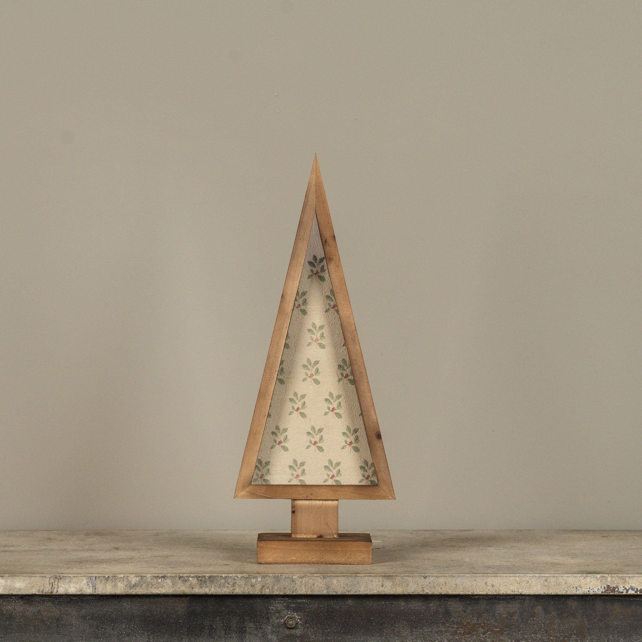 Framed Holly Wallpaper Tree, 17"