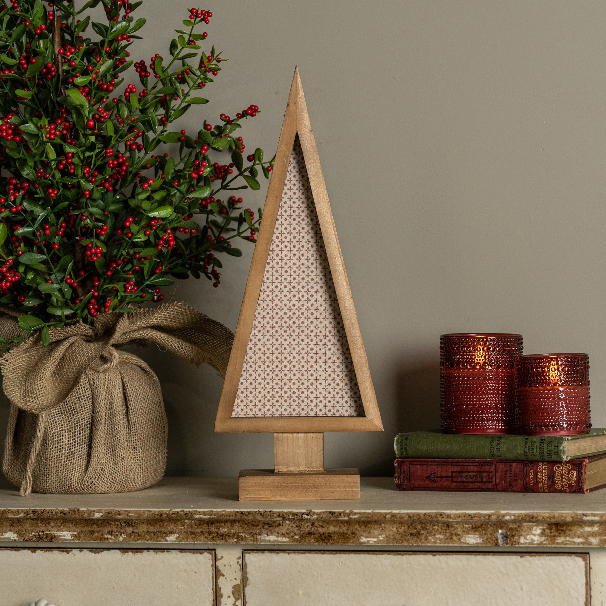 Framed Holiday Wallpaper Tree, 17", photo 2 of 2