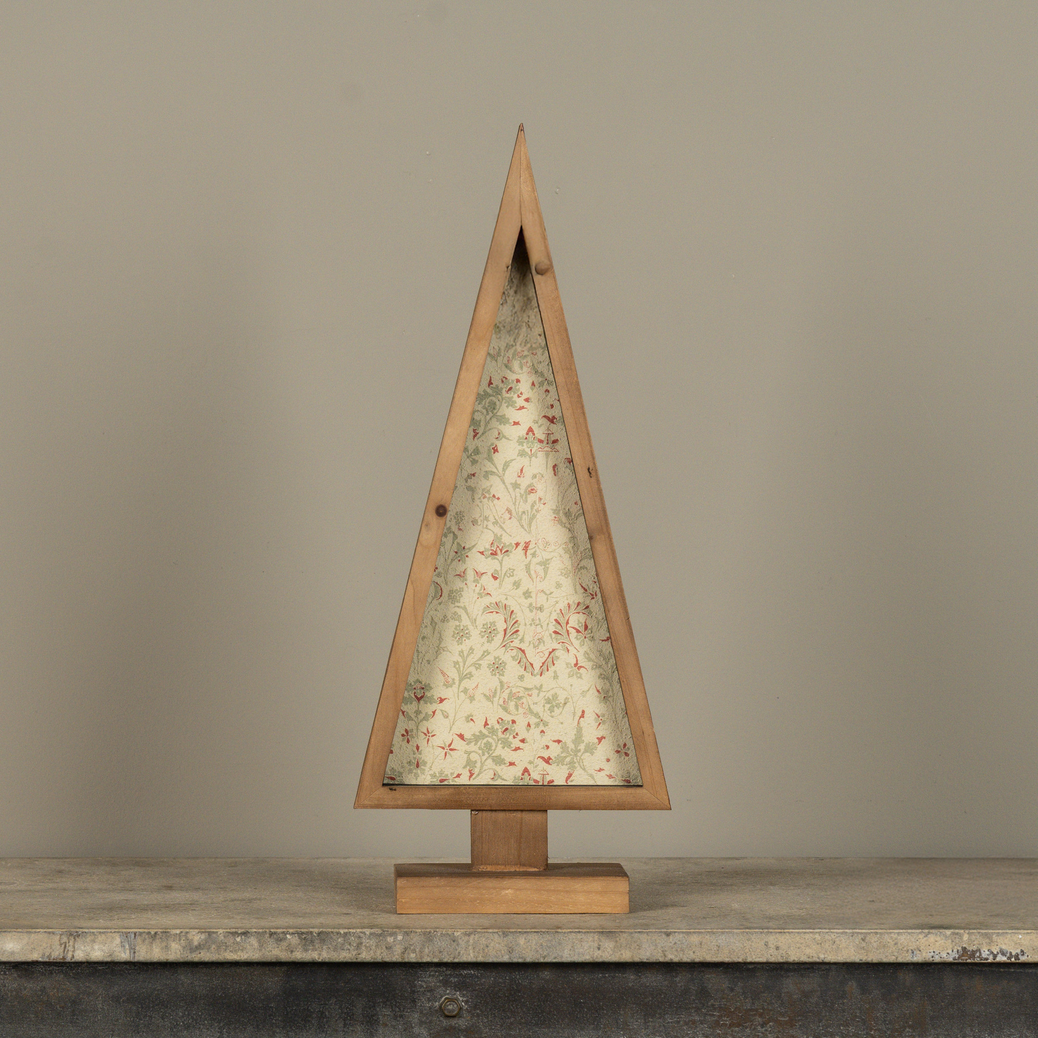 Framed Red & Green Wallpaper Tree, 20"
