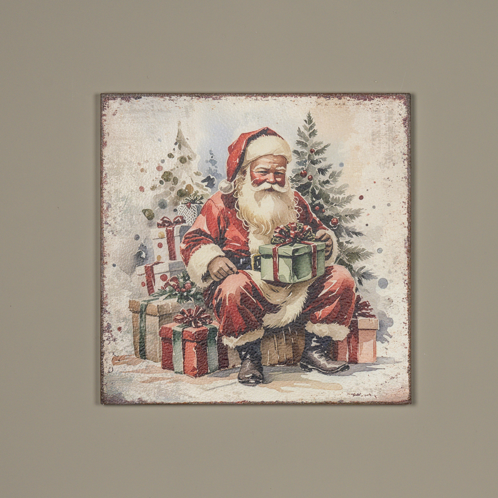 Gifting Santa Print, 18"