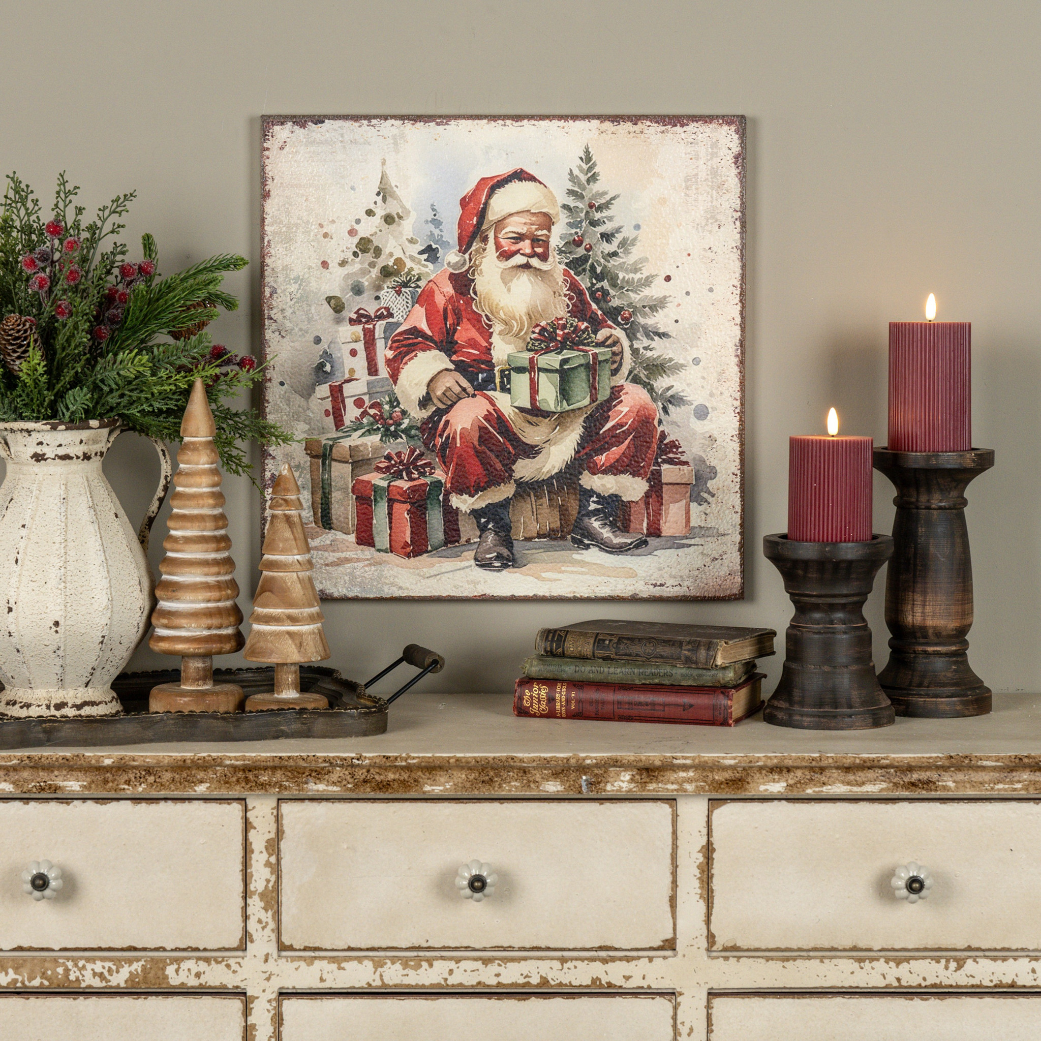 Gifting Santa Print, 18"