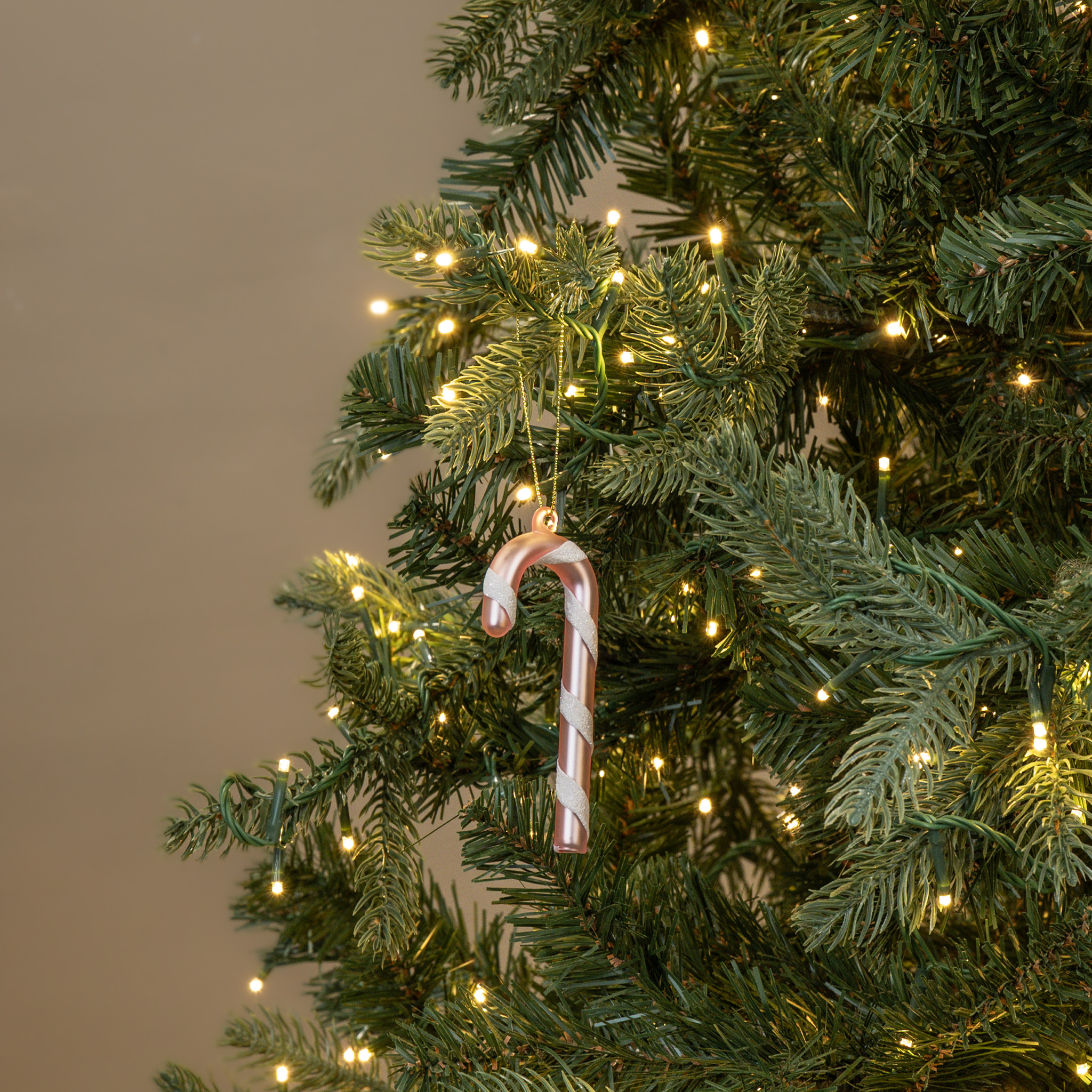 Pink Candy Cane Ornament, 4.25"