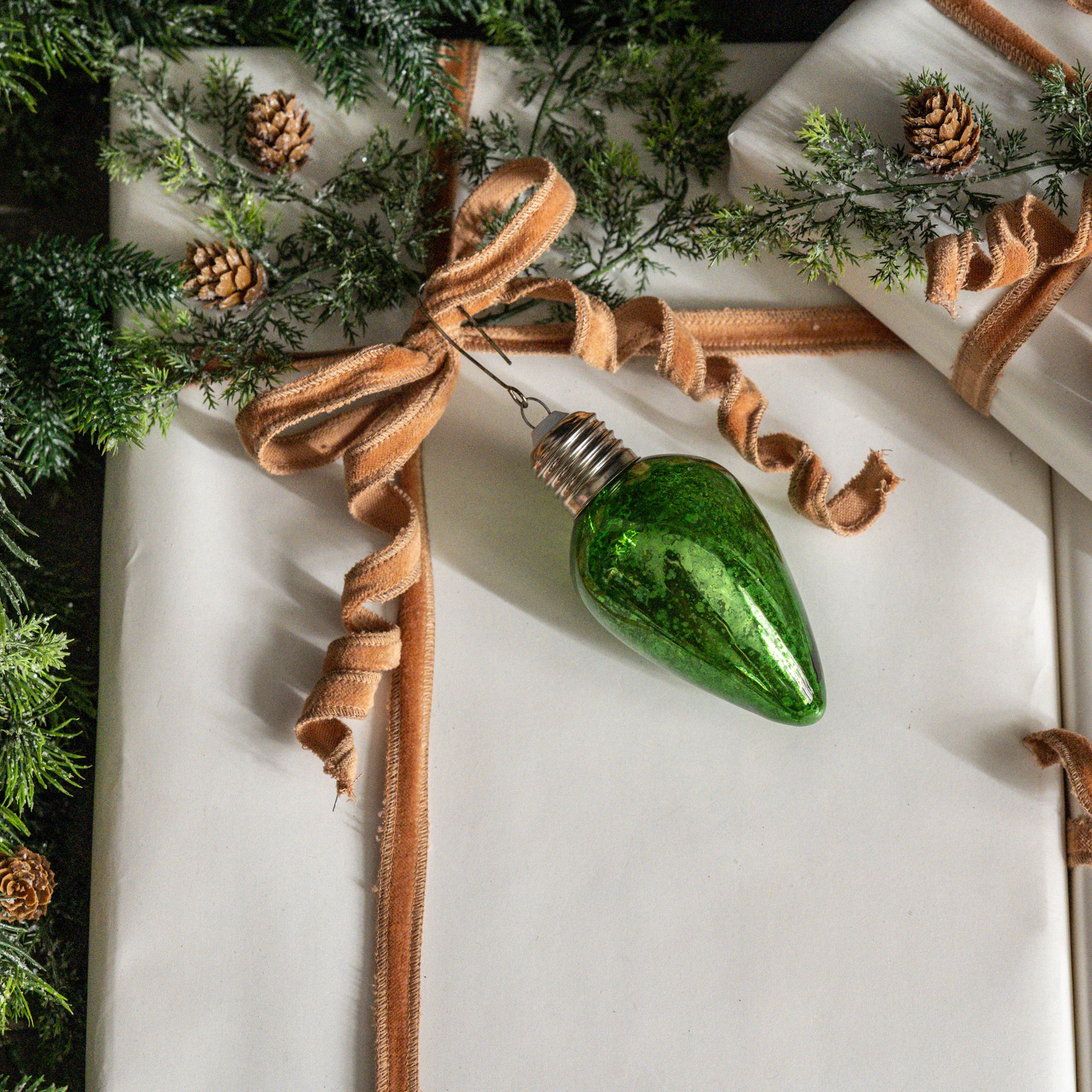 Green Light Bulb Ornament