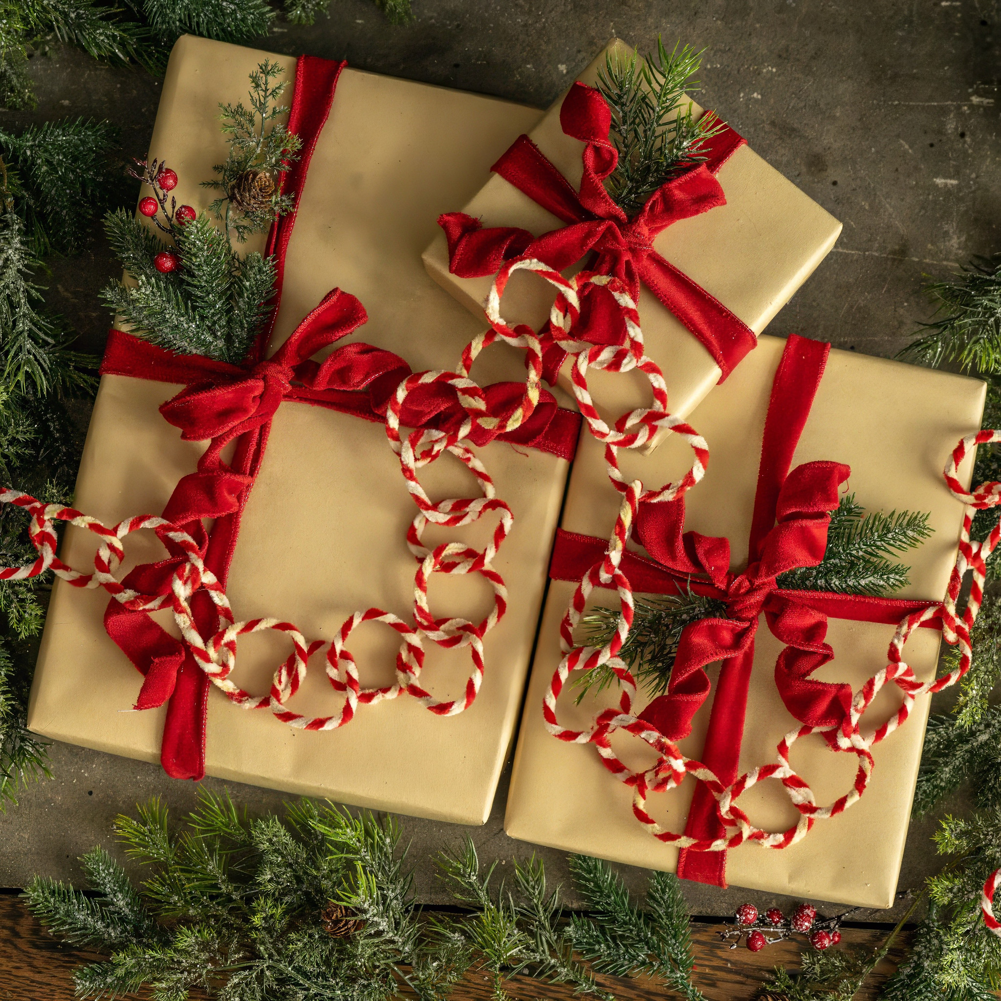 Striped Chenille Chain Garland, 6 ft