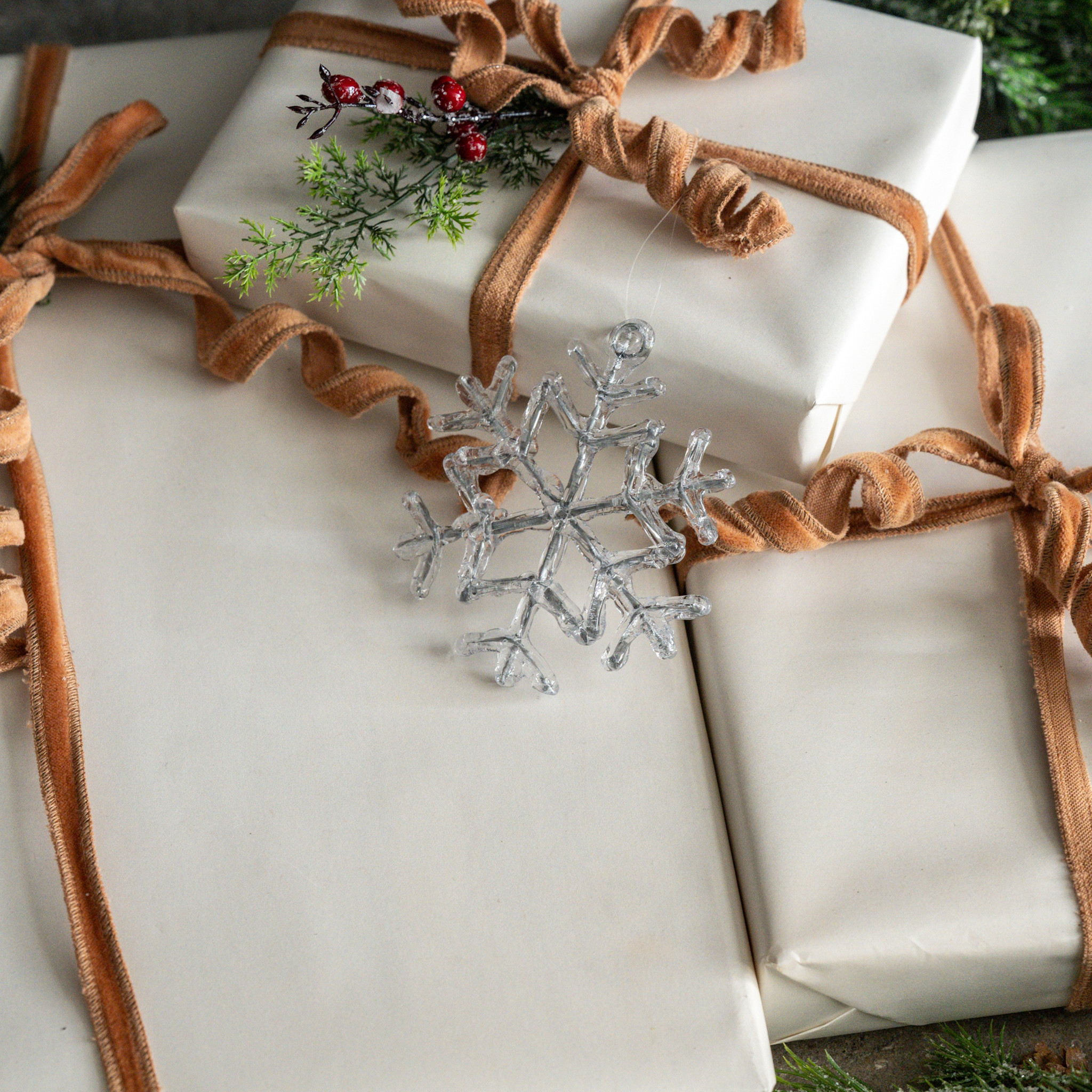 Silver Fused Snowflake Ornament, 4.5", photo 2 of 2