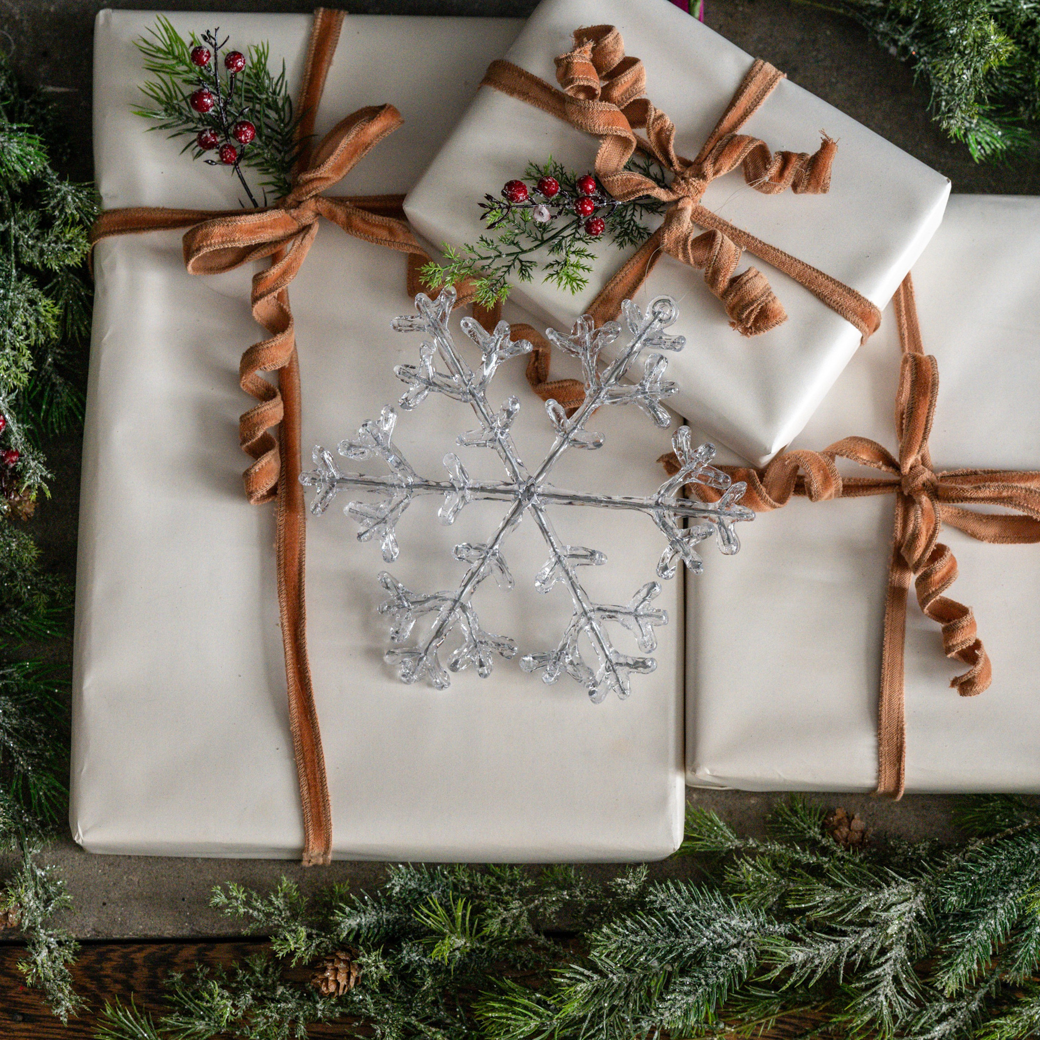 Silver Fused Snowflake Ornament, 8.5"