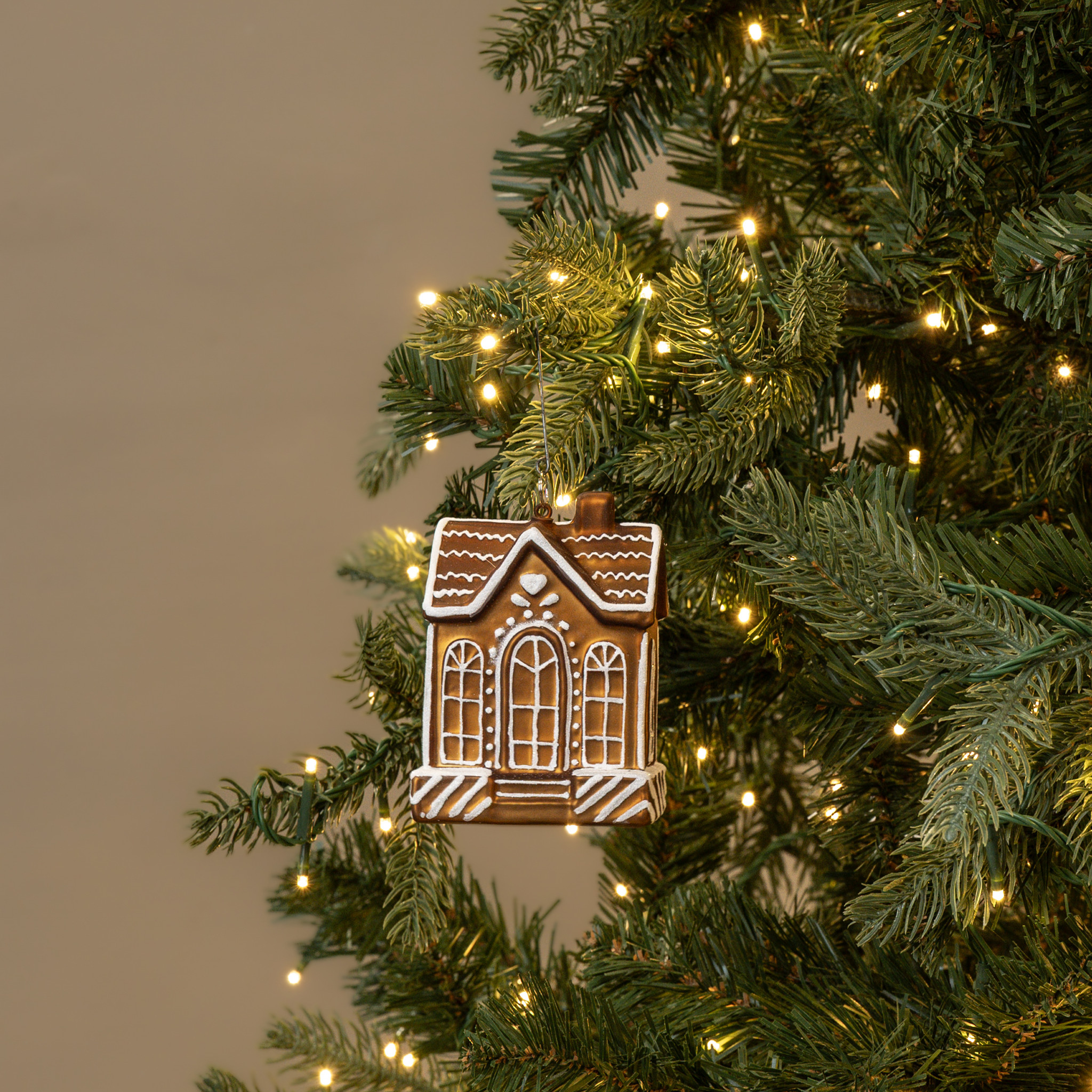 Glass Gingerbread House Ornament