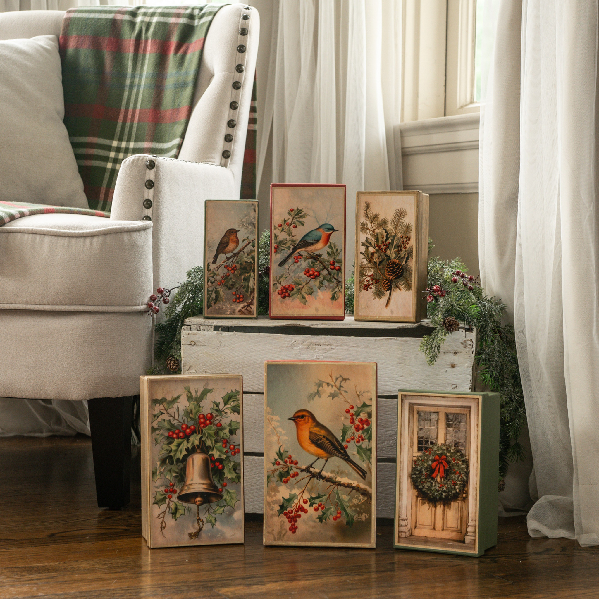 Stacking Boxes with Snowmen, Set of 6 — photo 1 of 2