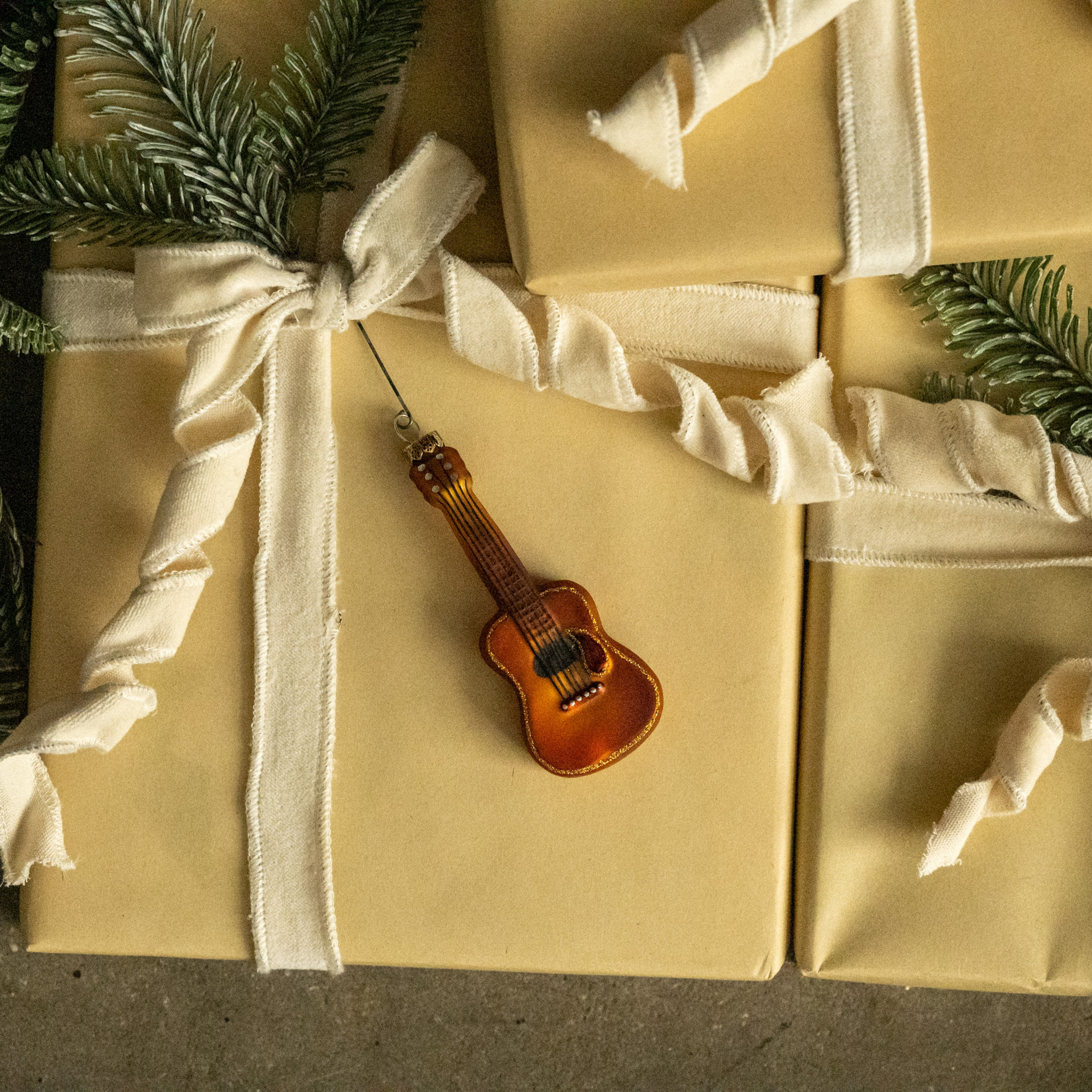 Glittered Guitar Ornament