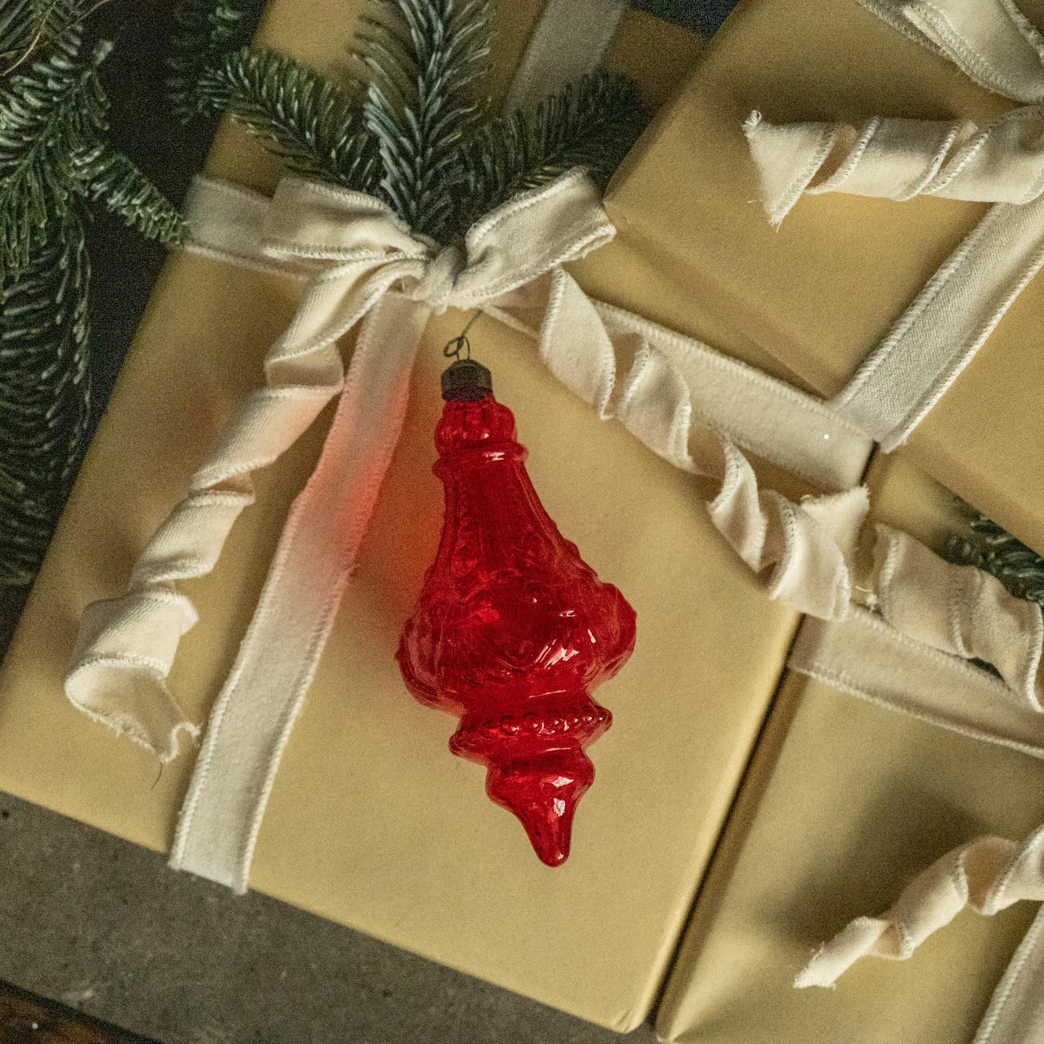 Red Glass Finial Ornament — photo 1 of 2