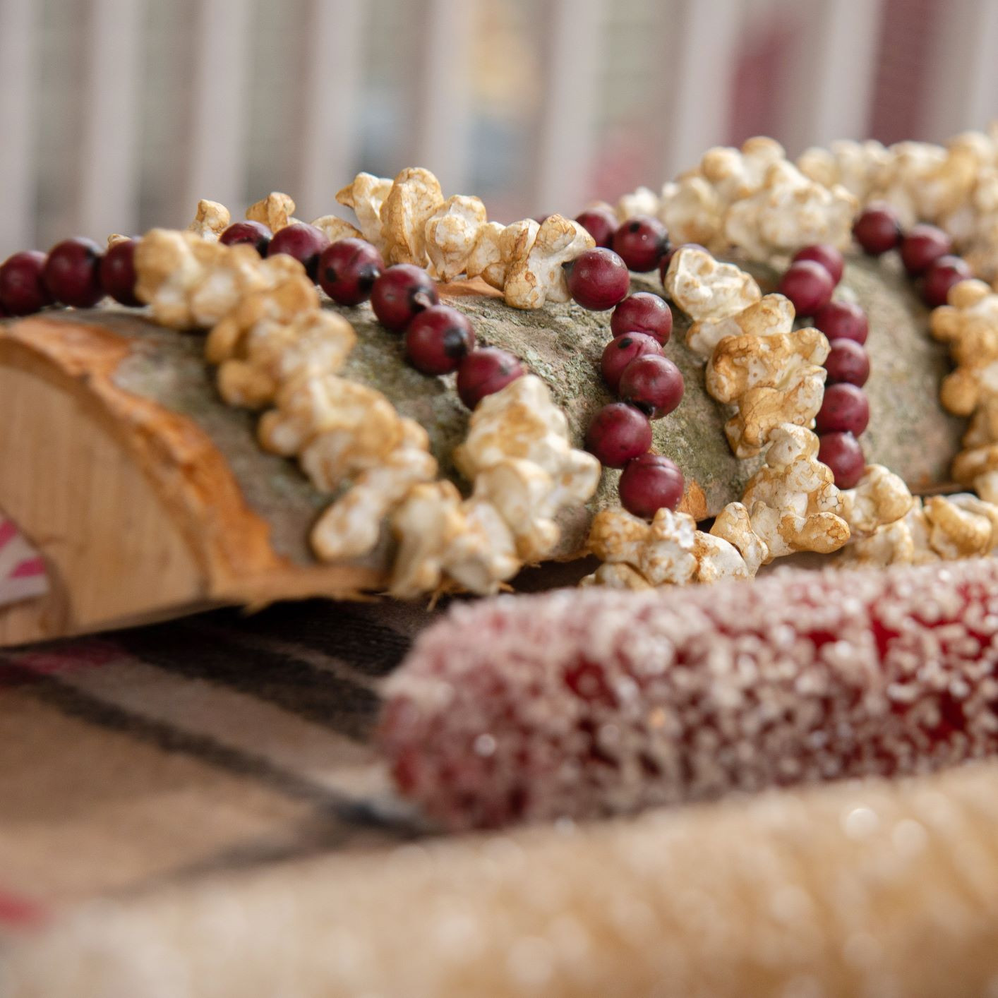 Popcorn Cranberry Garland, 9 ft, photo 3 of 4
