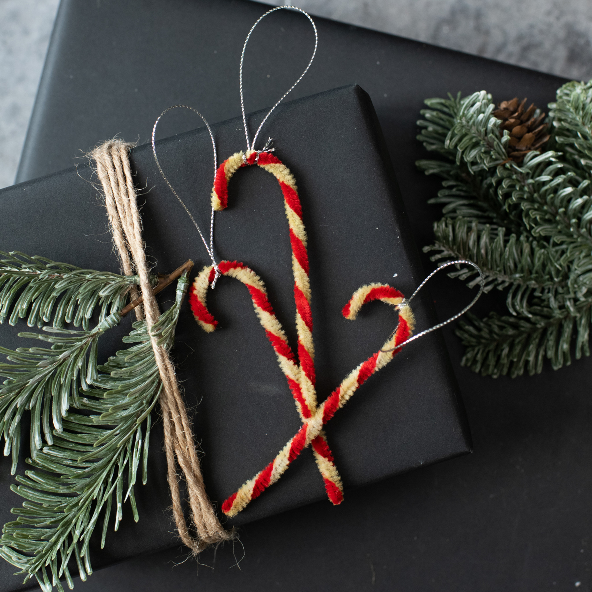 Mini Chenille Candy Cane Ornaments, Set of 12, photo 2 of 2