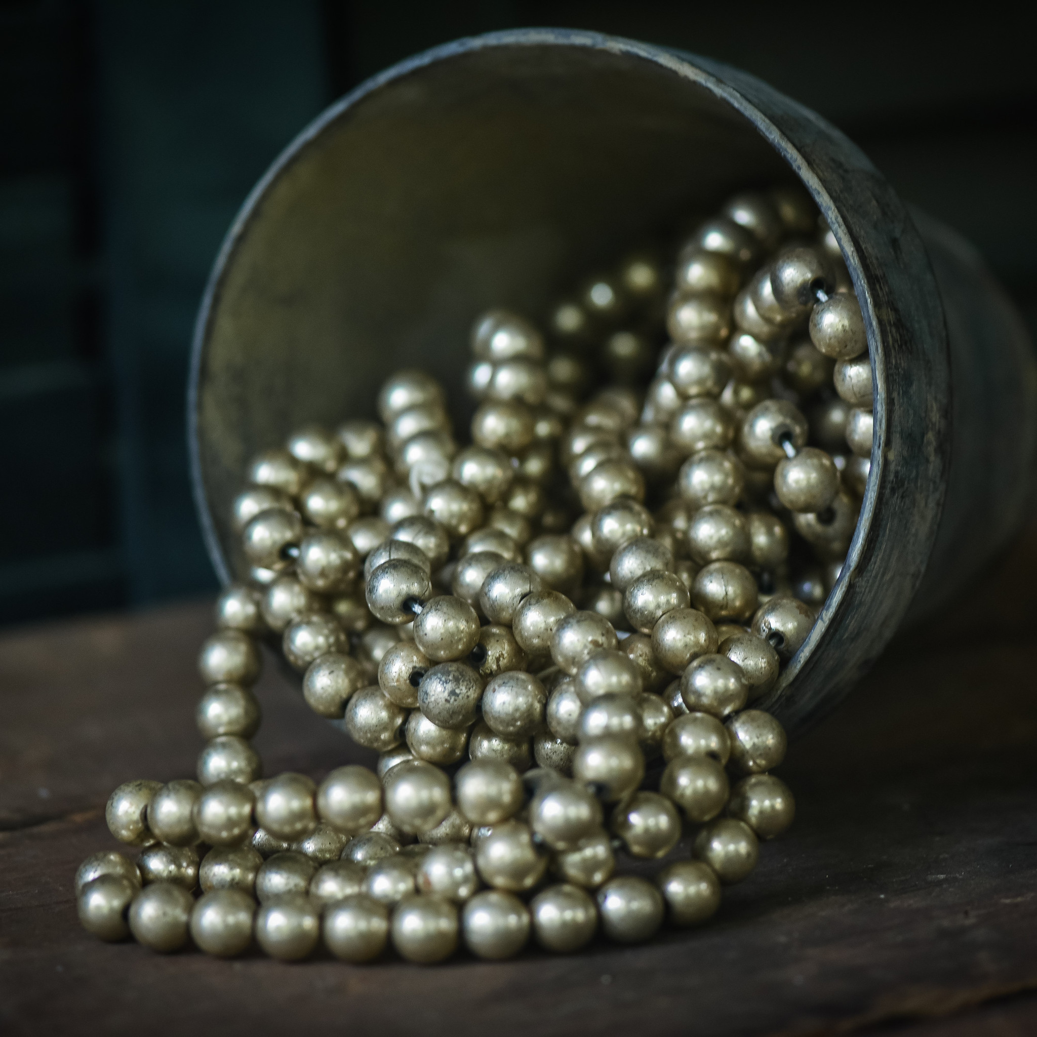 XL Aged Silver Bead Garland